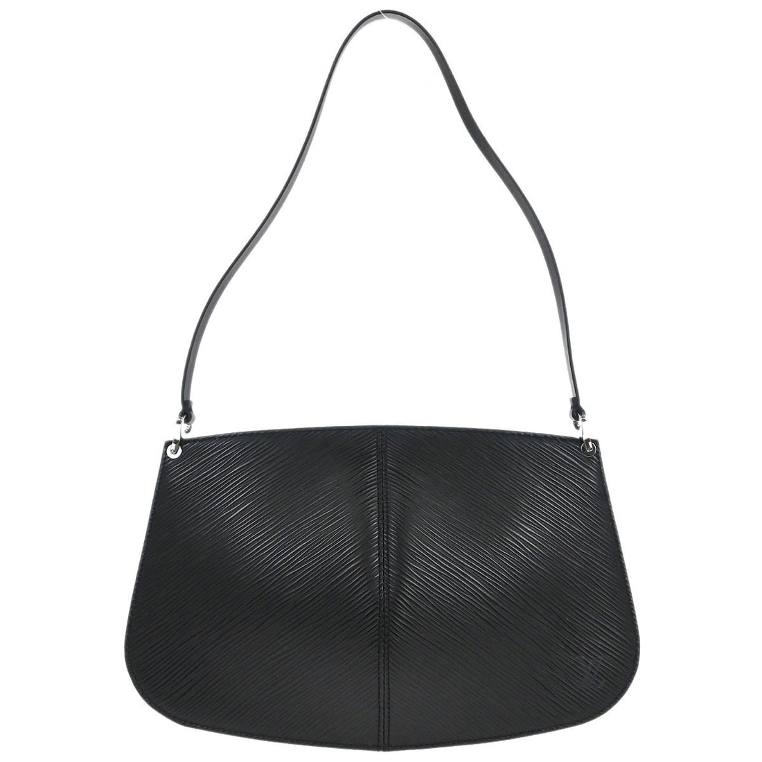 Louis Vuitton Pochette Demi-lune Epi Black Leather Medium Handbag M52622: Louis Vuitton Pochette Demi-lune Epi Black Leather Medium Handbag M52622 This Louis Vuitton Pochette Demi-lune handbag is crafted from black Epi leather and features a classic top handle design with a