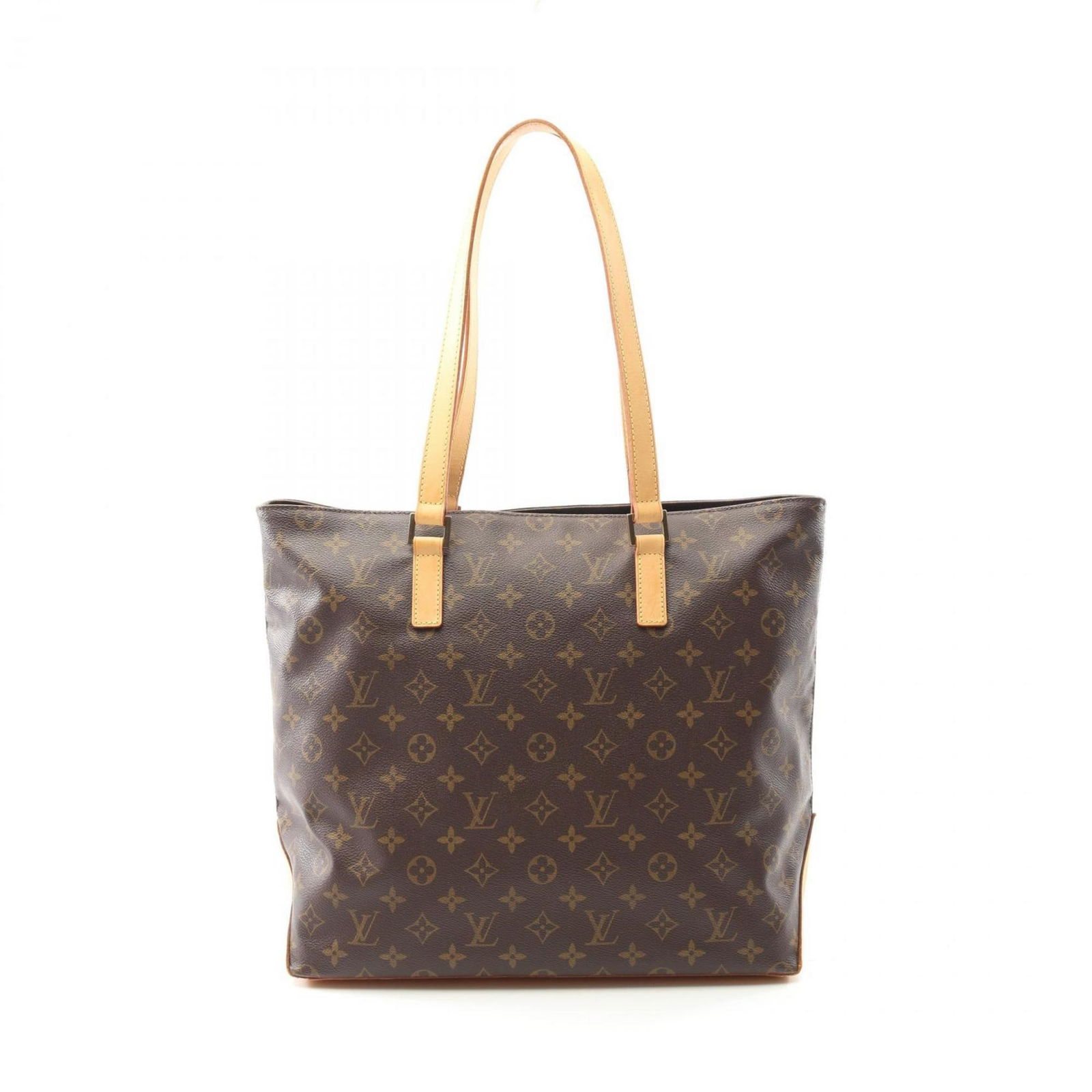 Louis Vuitton Cabas Mezzo brown canvas tote bag: Louis Vuitton Cabas Mezzo brown canvas tote bag The Louis Vuitton Cabas Mezzo is a women's tote crafted from brown canvas. This bag features a spacious interior, sturdy handles, and signature Louis Vu