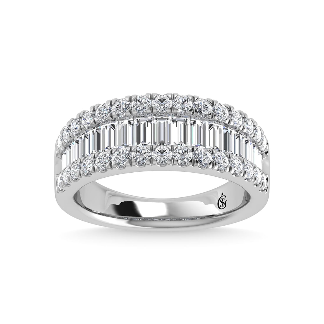Diamond 1 1/2 Ct.Tw. Fashion Band in 14K White Gold: Diamond 1 1/2 Ct.Tw. Fashion Band in 14K White Gold 14k White Gold Stone Color: G-h Stone Clarity: Si2 This item may take 2-5 weeks for shipping. PLEASE NOTE: Framed, Large, or heavy items do not have