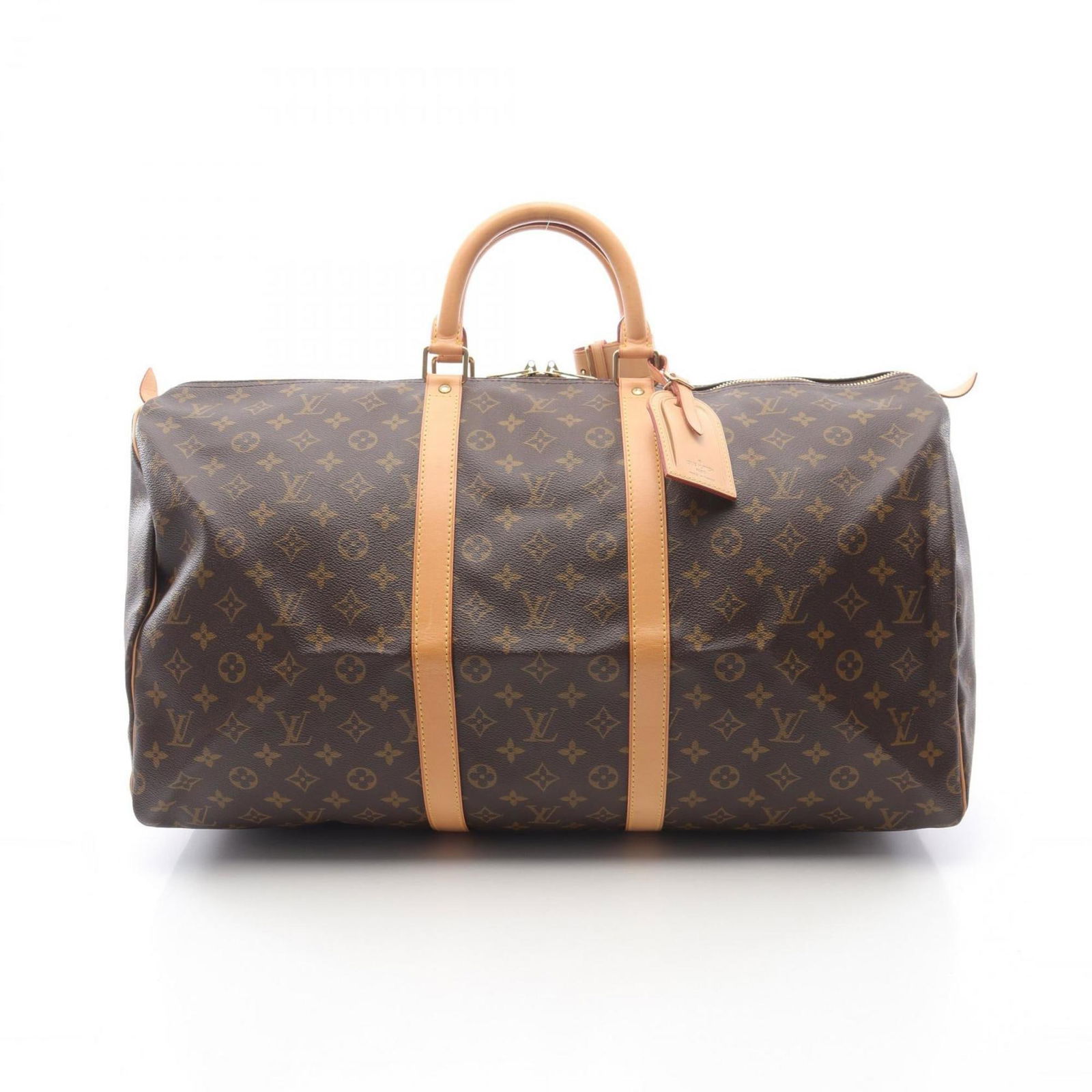 Keepall 55 Canvas Travel Bag by Louis Vuitton Brown 30cm x 56cm x 25cm: Keepall 55 Canvas Travel Bag by Louis Vuitton Brown 30cm x 56cm x 25cm The Louis Vuitton Keepall 55 is a canvas travel bag in brown, designed for all genders. This bag features spacious dimensions and
