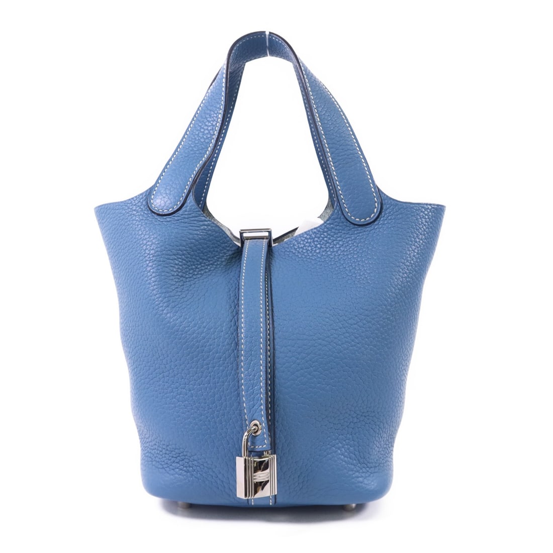 HERMES Picotin PM Tote Bag Blue Jean Taurillon Clemence Leather (1 of 18)