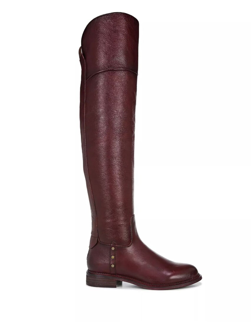 FRANCO SARTO Haleen Bordo Leather Over-the-Knee Boots 7.5: FRANCO SARTO Haleen Bordo Leather Over-the-Knee Boots 7.5 Elevate your style with the FRANCO SARTO Haleen Over-the-Knee Boots, designed for a bold, western-inspired look. Crafted from hand-finished le