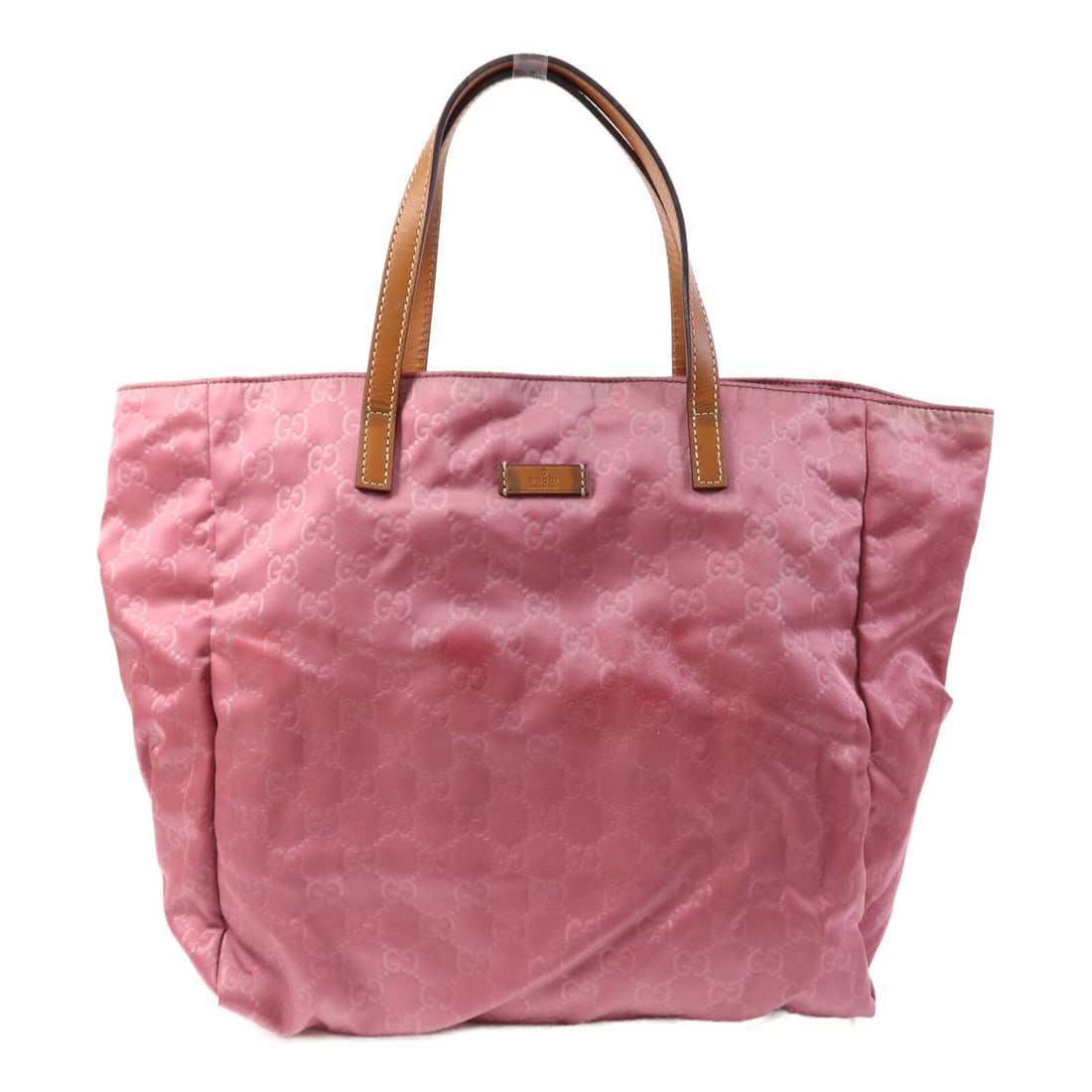 Pink Nylon GG Tote by Gucci 282439: Pink Nylon GG Tote by Gucci 282439 This Gucci GG tote bag is crafted from pink nylon and features a spacious design, ideal for everyday use. Made in Italy, it showcases Gucci's signature style with pr