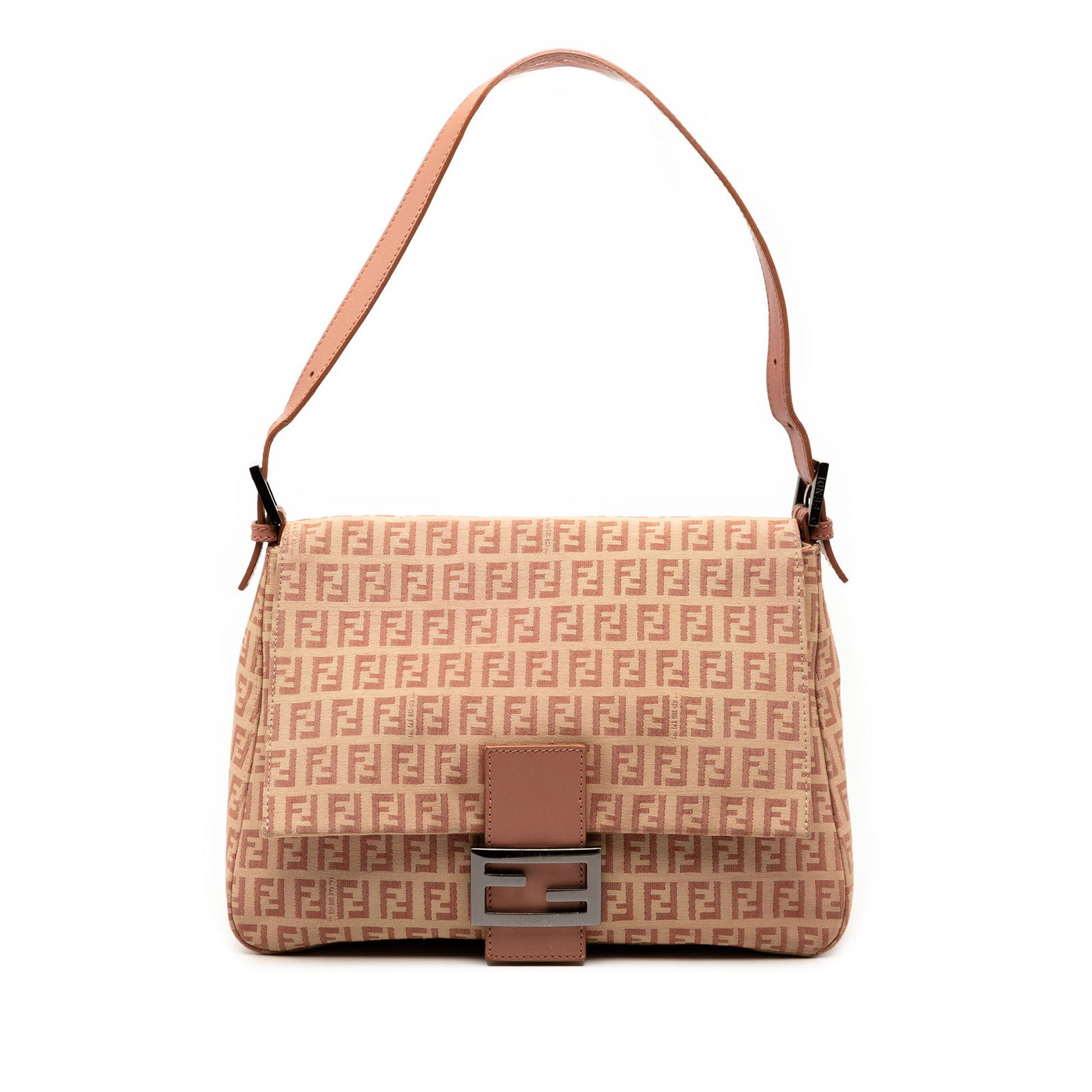 Fendi Mamma Forever Shoulder Bag in Zucchino Canvas Brown: Fendi Mamma Forever Shoulder Bag in Zucchino Canvas Brown This Fendi Zucchino Canvas Mamma Forever shoulder bag features a canvas body with the signature Zucchino motif, an adjustable flat leather str