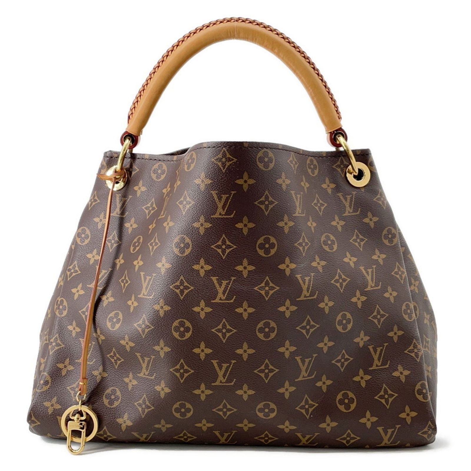 Artsy Brown Canvas Shoulder Bag by Louis Vuitton: Artsy Brown Canvas Shoulder Bag by Louis Vuitton The Louis Vuitton Artsy is a women's handbag crafted from brown canvas, featuring a spacious design. Made in France, this bag shows slight signs of use