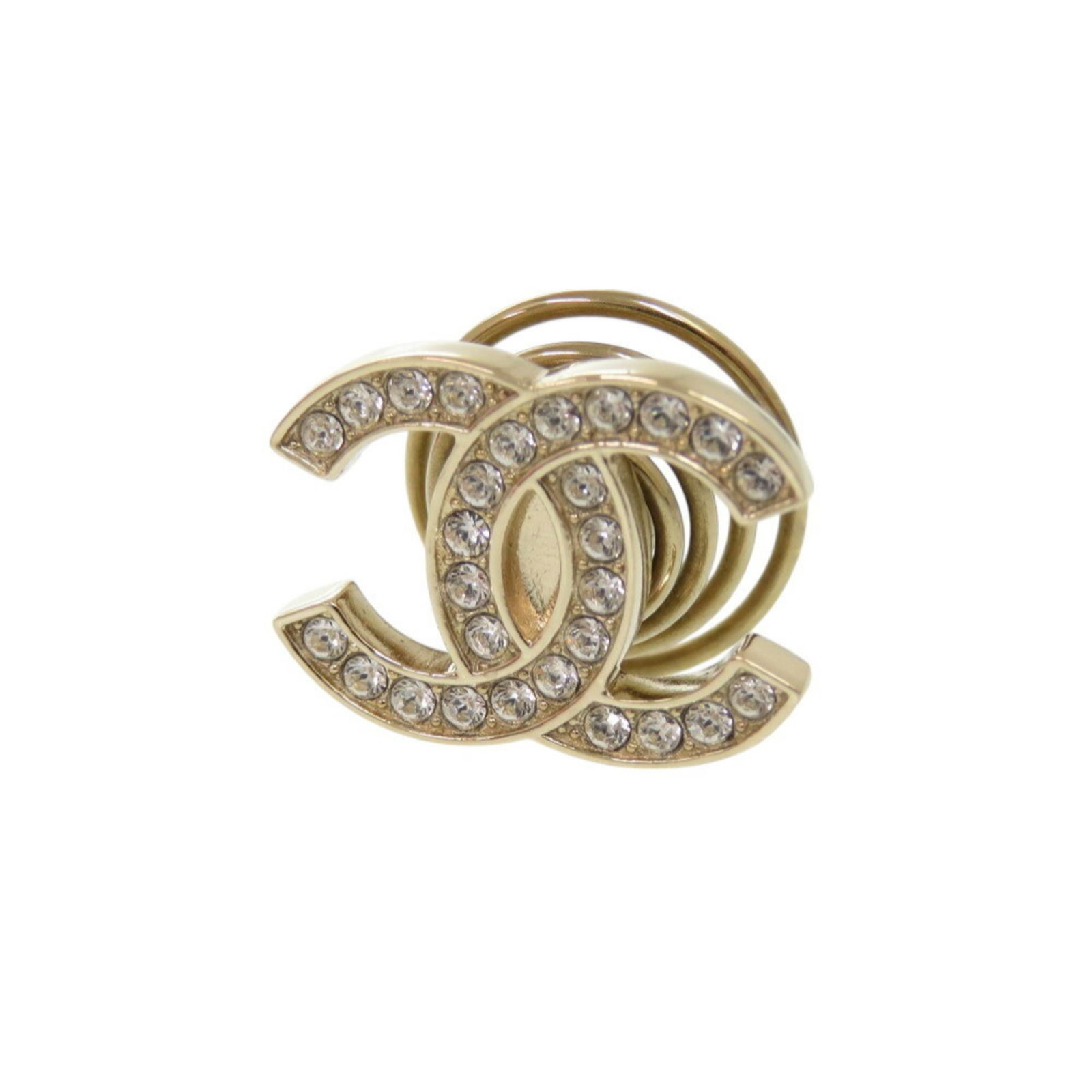 Gold Tone Chanel Coco Mark Metal Pin 1.4cm x 1.8cm: Gold Tone Chanel Coco Mark Metal Pin 1.4cm x 1.8cm This Chanel Coco Mark accessory features a gold-colored metal construction. Designed for women, it showcases the iconic Coco Mark detail. The item me