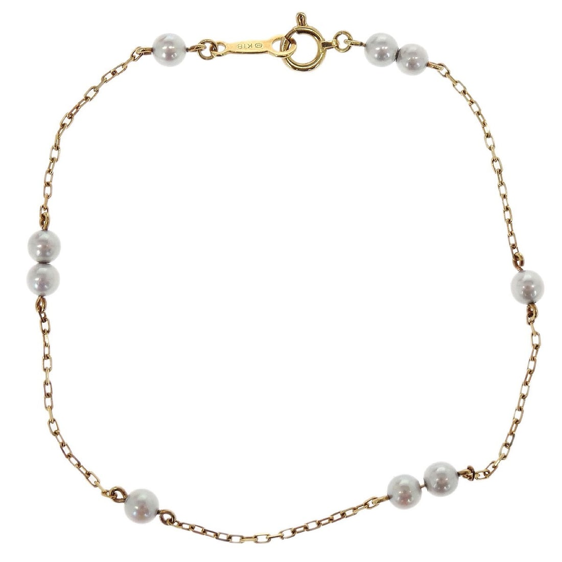 18K Gold Pearl Bracelet by Mikimoto Japanese Vintage Jewelry (1 of 4)