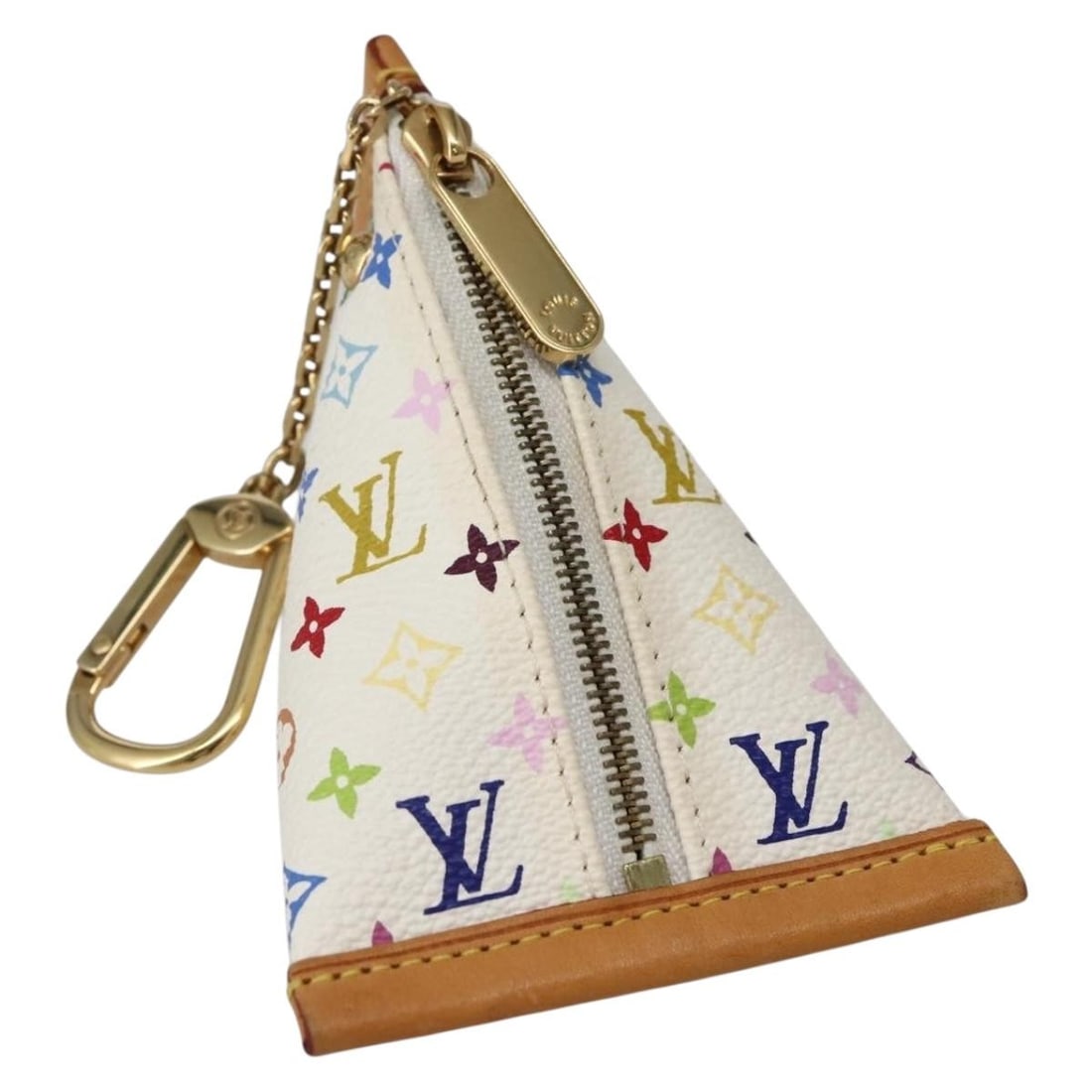 LOUIS VUITTON Multicolor Berlango Coin Purse M58028 White Authenticated: LOUIS VUITTON Multicolor Berlango Coin Purse M58028 White Authenticated This authentic Louis Vuitton Berlango Coin Purse showcases the iconic Monogram Multicolor Canvas in a chic white hue. Crafted in