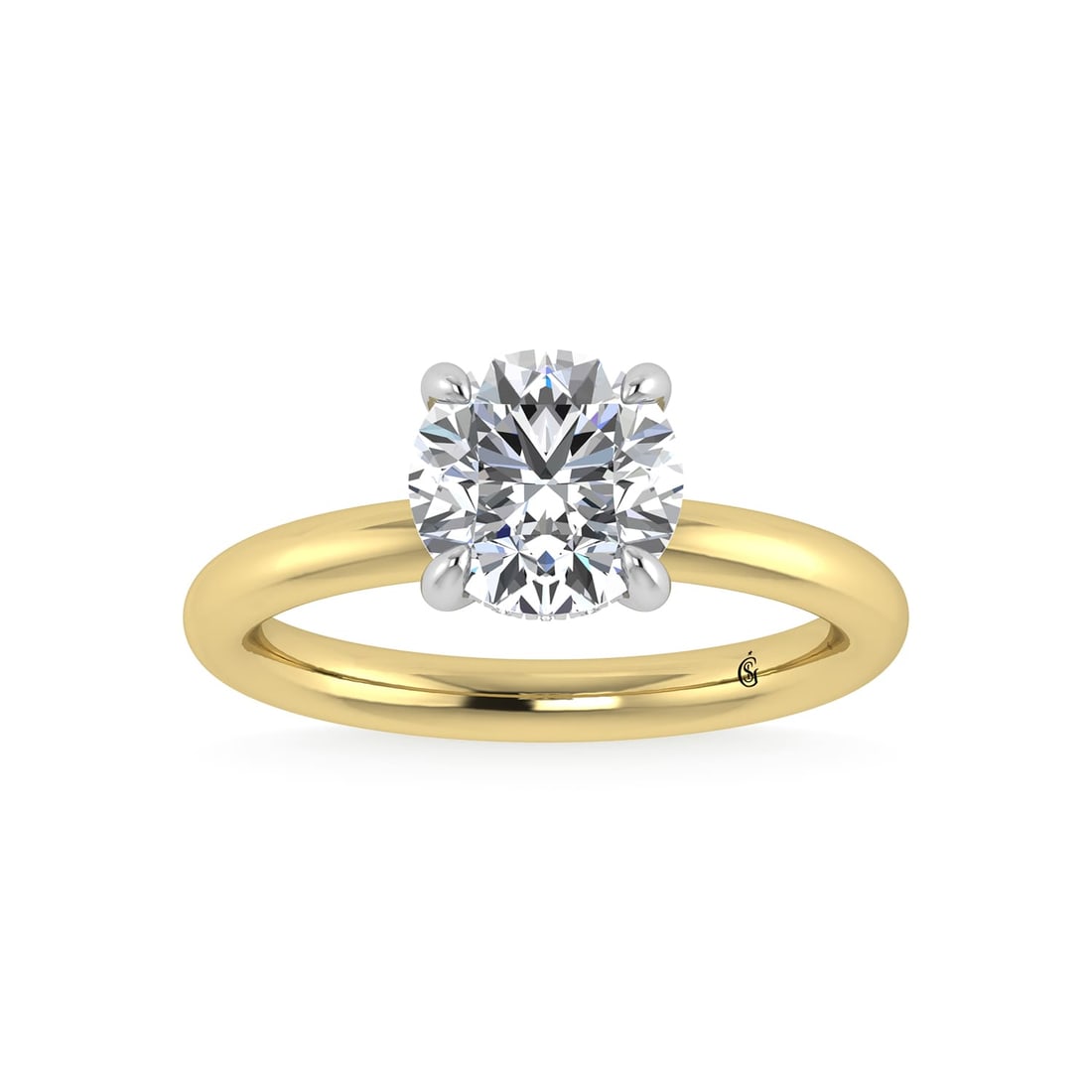 14K White Gold Lab Grown Diamond 2 1/20 Ct.Tw. Round Shape Engagement Ring (IGI Certified Center (1 of 4)
