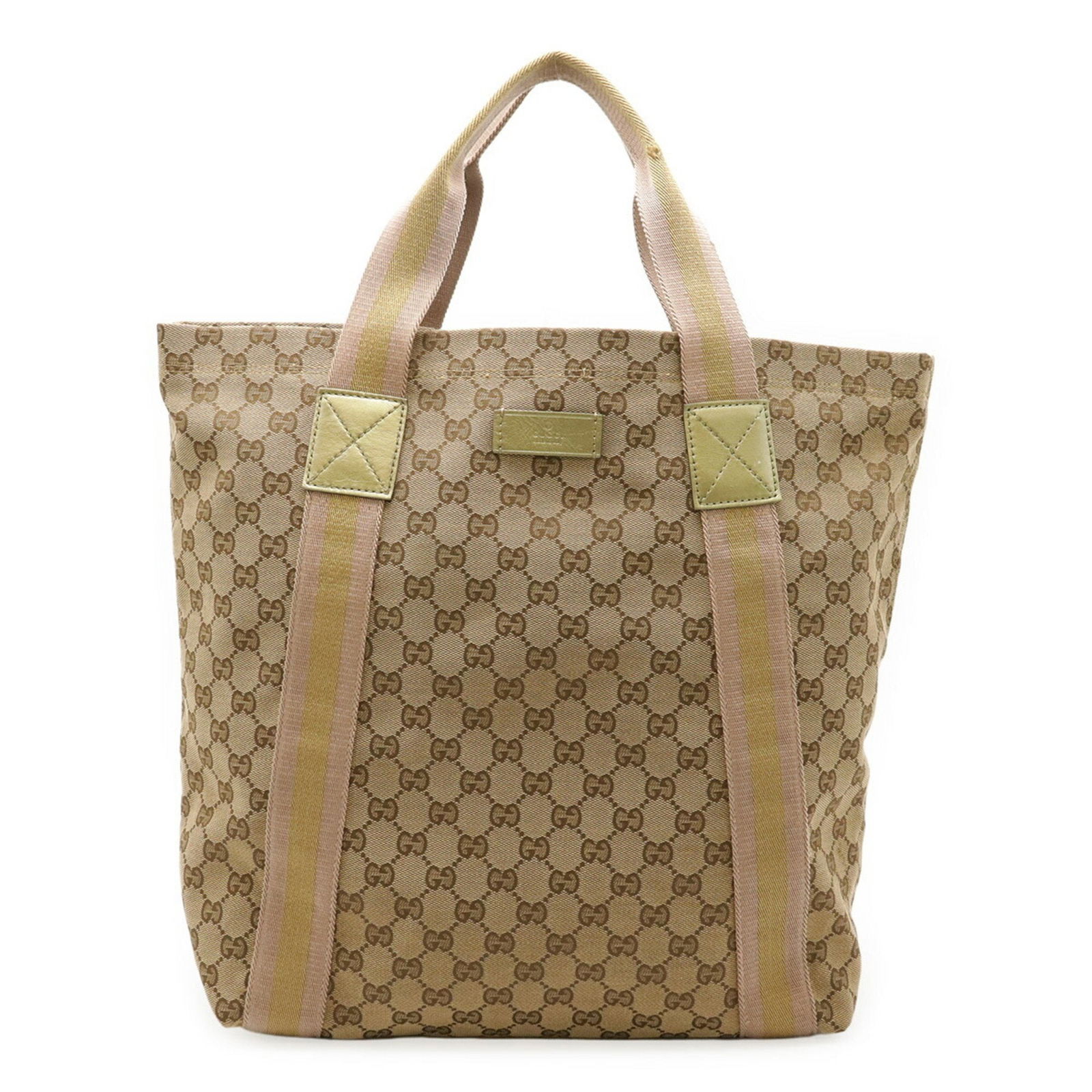 Gucci GG Canvas Beige Brown Tote Bag with Leather Trim: Gucci GG Canvas Beige Brown Tote Bag with Leather Trim This Gucci GG Canvas bag features a beige and brown color scheme with canvas and leather materials. Designed for women, it offers a spacious inte