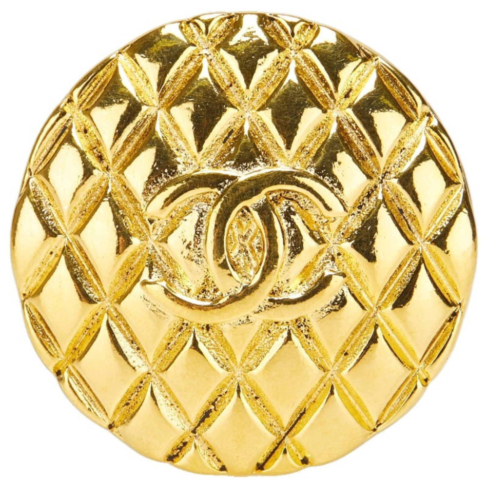 Gold Plated Brooch Chanel Coco Mark Design 1.64 Inch (1 of 1)