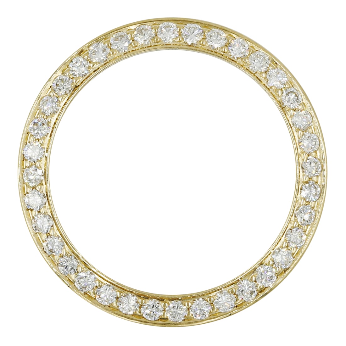 Rolex 26mm Diamond Bezel 1.05cttw F-G SI1-SI2 Custom Alloy: Rolex 26mm Diamond Bezel 1.05cttw F-G SI1-SI2 Custom Alloy Elevate your Rolex watch with this exquisite 26mm alloy bezel, meticulously crafted to enhance your timepiece. This brand-new bezel features