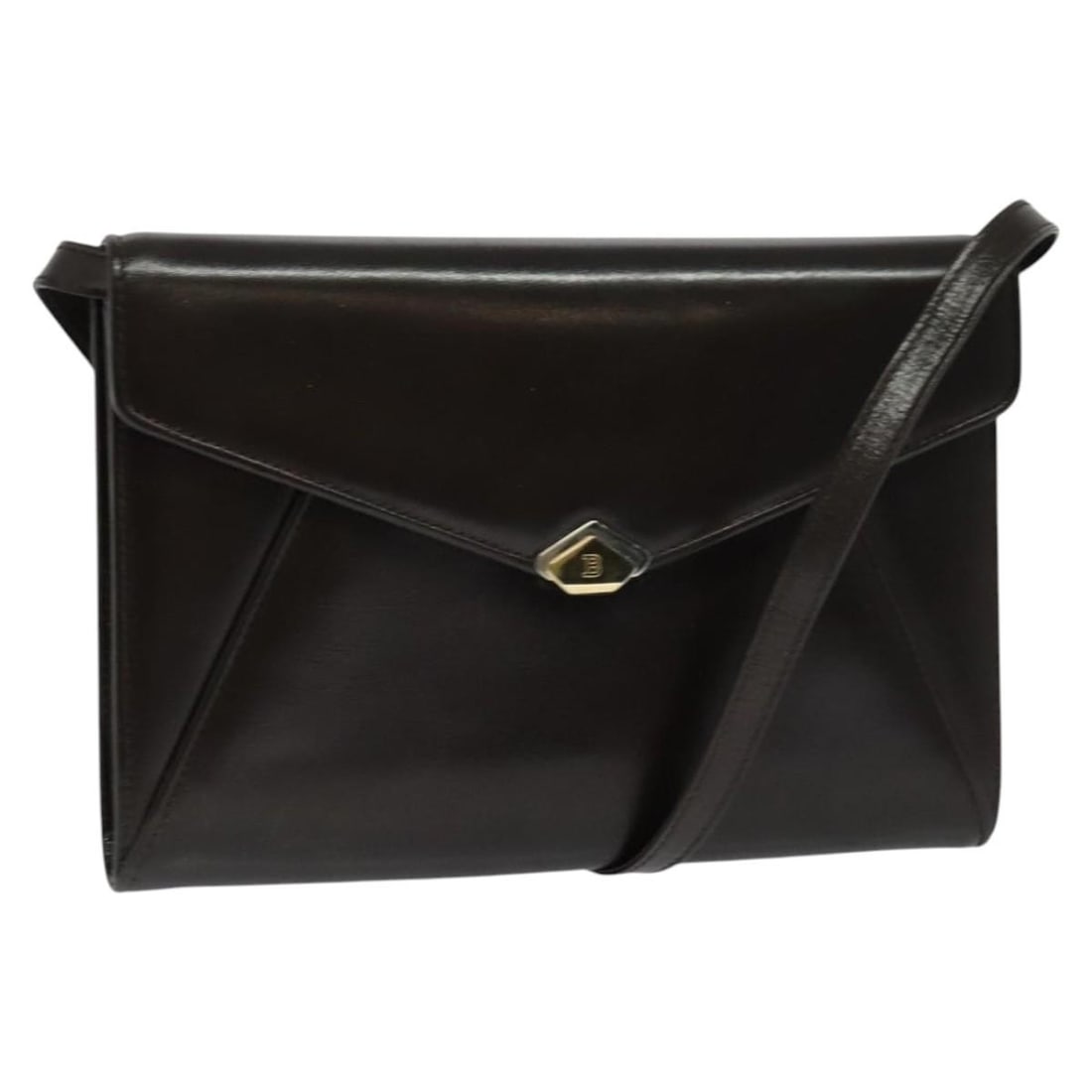 BALLY Dark Brown Leather Shoulder Bag Gold Accents Adjustable Strap (1 of 18)