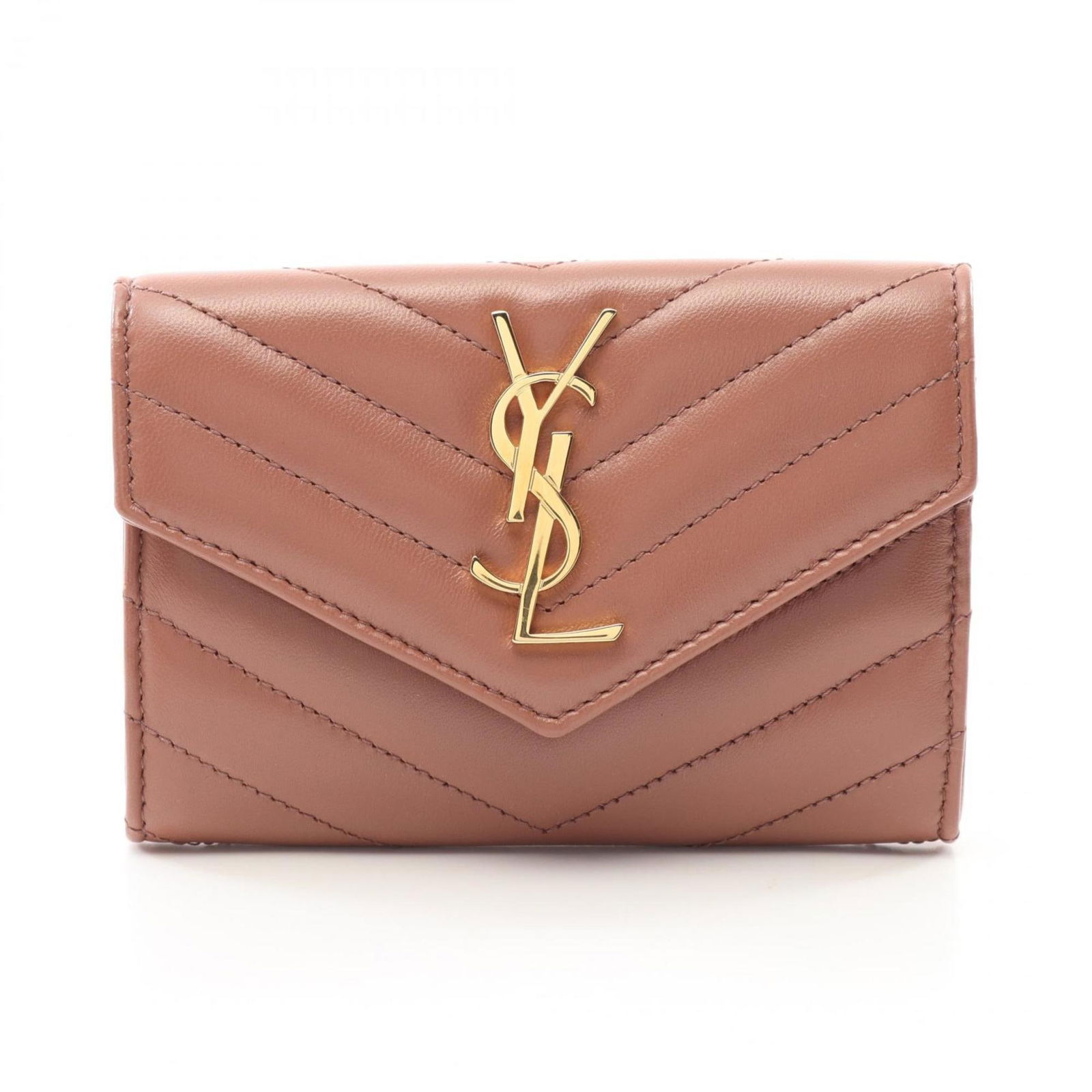 Brown Leather Cassandra Wallet by Saint Laurent (1 of 1)