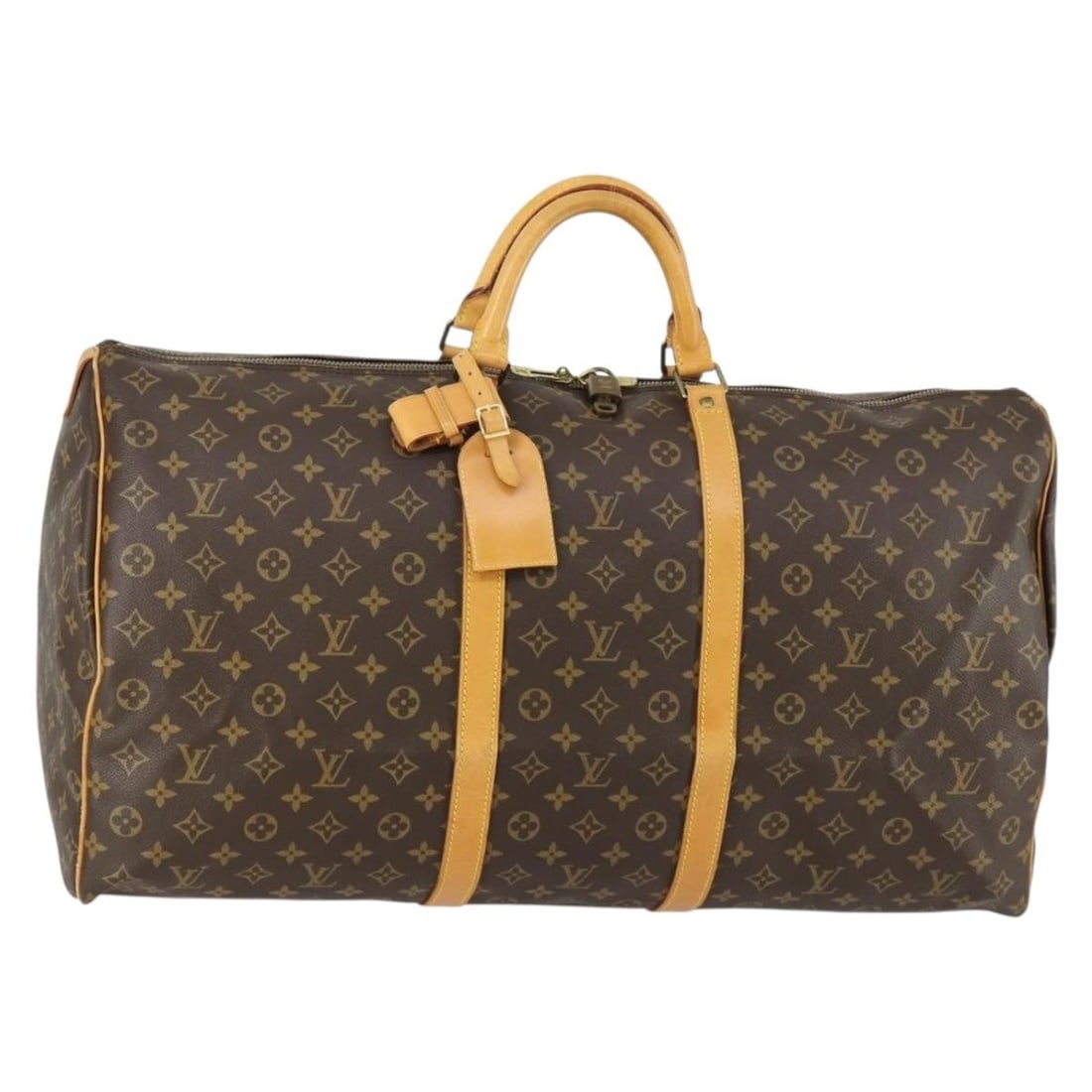 Louis Vuitton Keepall 60 Monogram Canvas Boston Travel Bag M41422 with Accessories: Louis Vuitton Keepall 60 Monogram Canvas Boston Travel Bag M41422 with Accessories This Louis Vuitton Monogram Keepall 60 Boston Bag (model M41422) features the iconic monogram canvas in classic brown