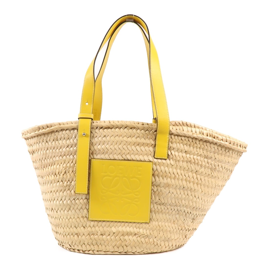 LOEWE Yellow Rattan Tote Bag Stylish Basket Design (1 of 15)