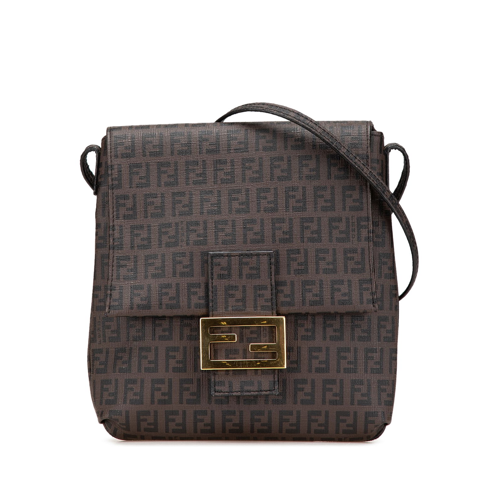Fendi Zucchino Spalmati Brown Crossbody Bag Fabric Italy: Fendi Zucchino Spalmati Brown Crossbody Bag Fabric Italy Elevate your accessory collection with the Fendi Zucchino Spalmati Crossbody bag. This stylish piece features a durable coated canvas body that