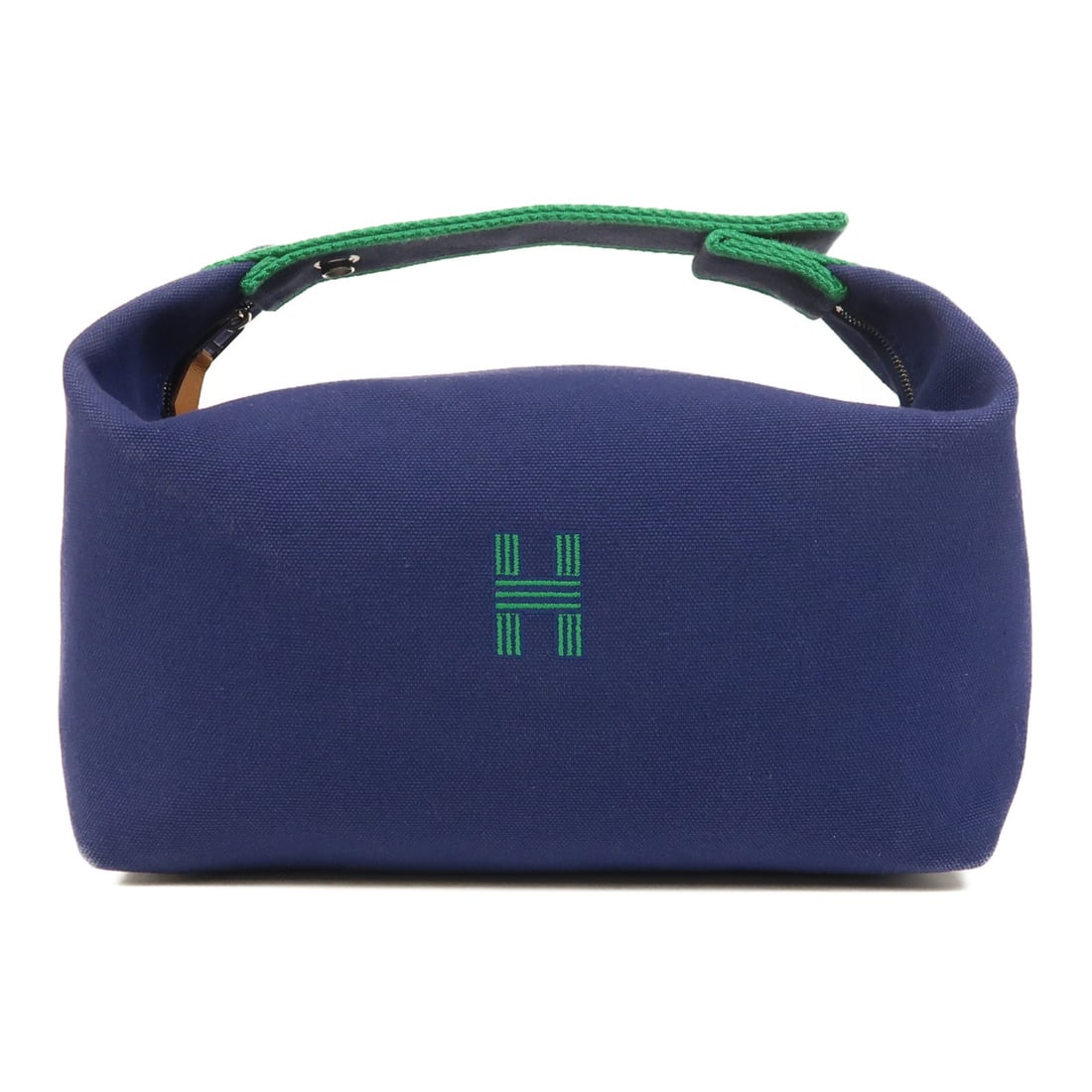 Hermes Bride A Brac GM Blue Canvas Handbag with Palladium Hardware: Hermes Bride A Brac GM Blue Canvas Handbag with Palladium Hardware This Hermes Bride A Brac GM handbag features a blue canvas exterior and offers a spacious and practical design. Crafted in France, it