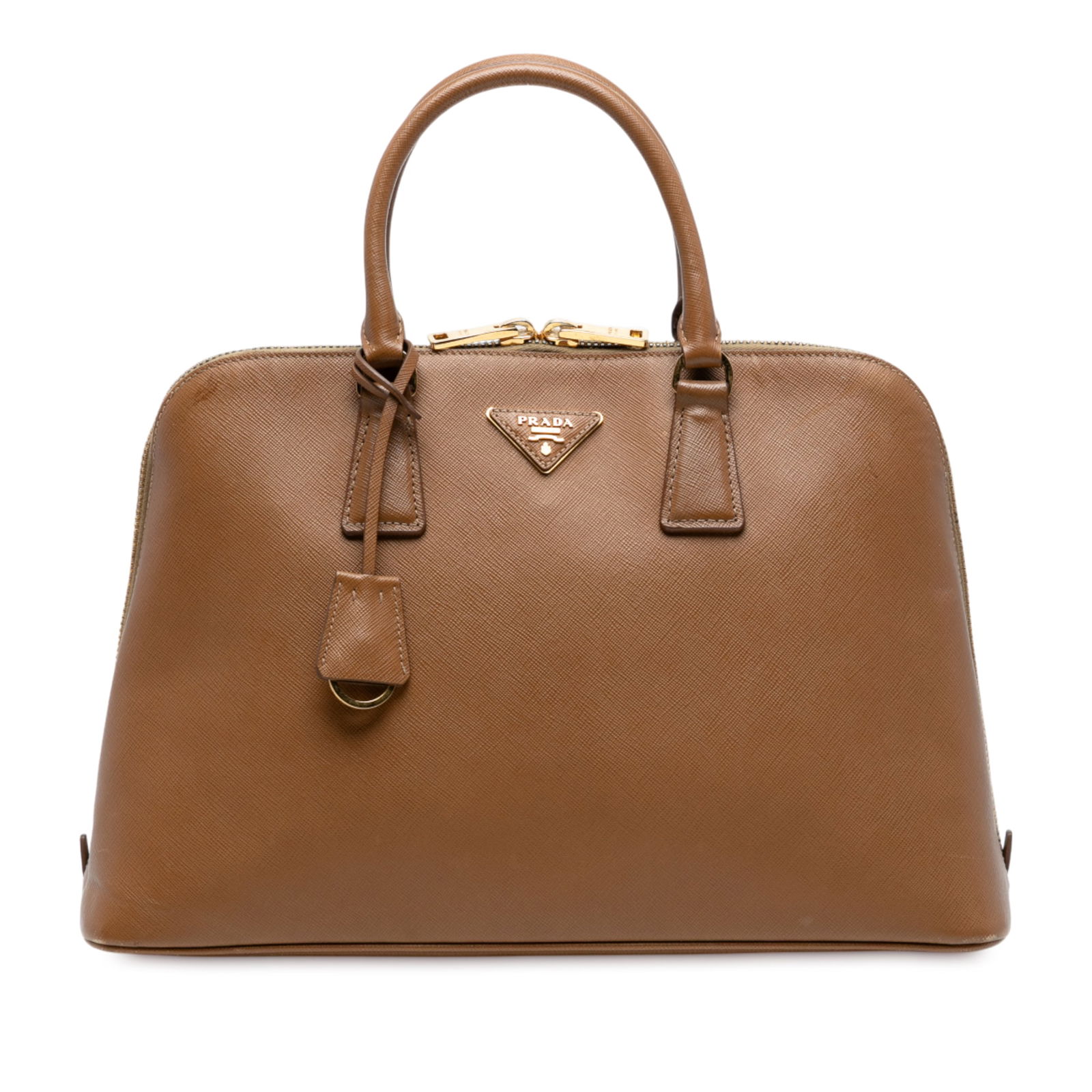 Prada Large Saffiano Lux Promenade Satchel Brown Leather Bag: Prada Large Saffiano Lux Promenade Satchel Brown Leather Bag The Prada Large Saffiano Lux Promenade Satchel is a sophisticated accessory crafted from durable saffiano lux leather, showcasing a rich br