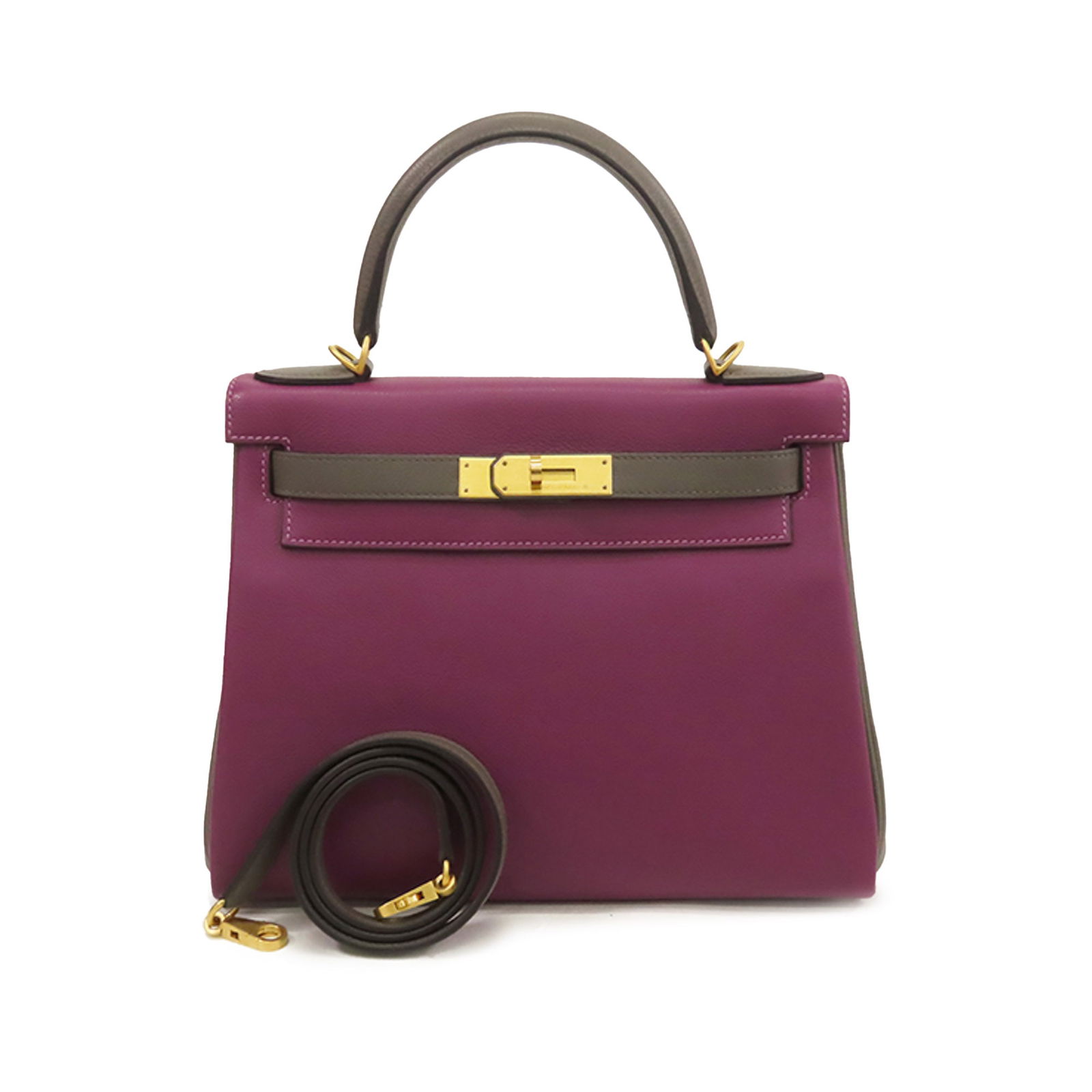 Hermes Special Order Evercolor Kelly II Retourne 28 Anemone Leather Bag: Hermes Special Order Evercolor Kelly II Retourne 28 Anemone Leather Bag Introducing the Hermes Special Order Evercolor Kelly II Retourne 28, a luxurious handbag crafted from Evercolor leather in a stu