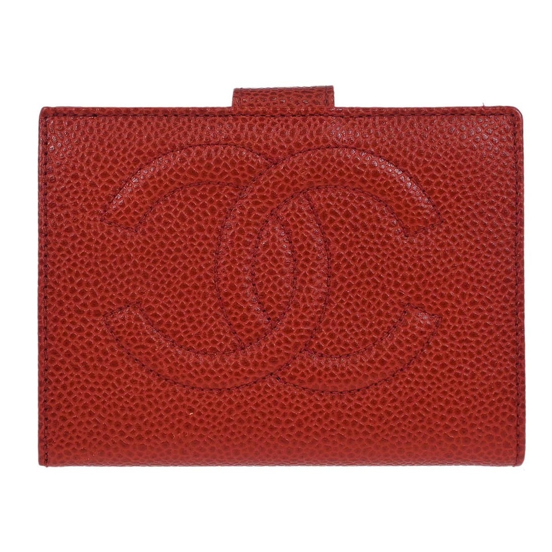 Red Caviar Leather Folding Bifold Wallet by Chanel with CC Pattern: Red Caviar Leather Folding Bifold Wallet by Chanel with CC Pattern This Chanel bifold wallet is crafted from red caviar skin leather and features the iconic CC pattern. Designed with a folding style,