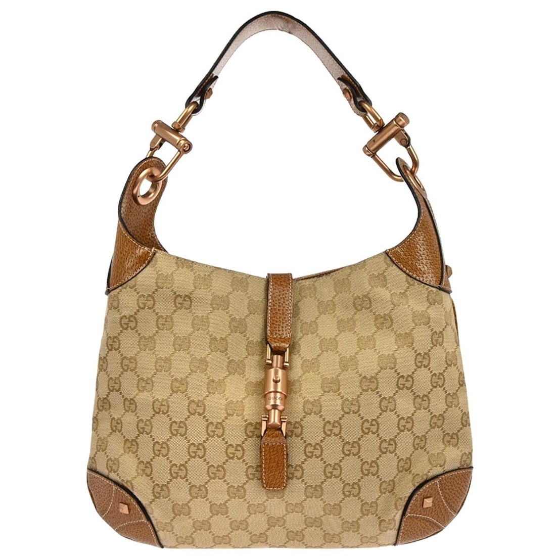 Beige Canvas Medium Hobo Bag by Gucci Model 120888 002122 (1 of 10)