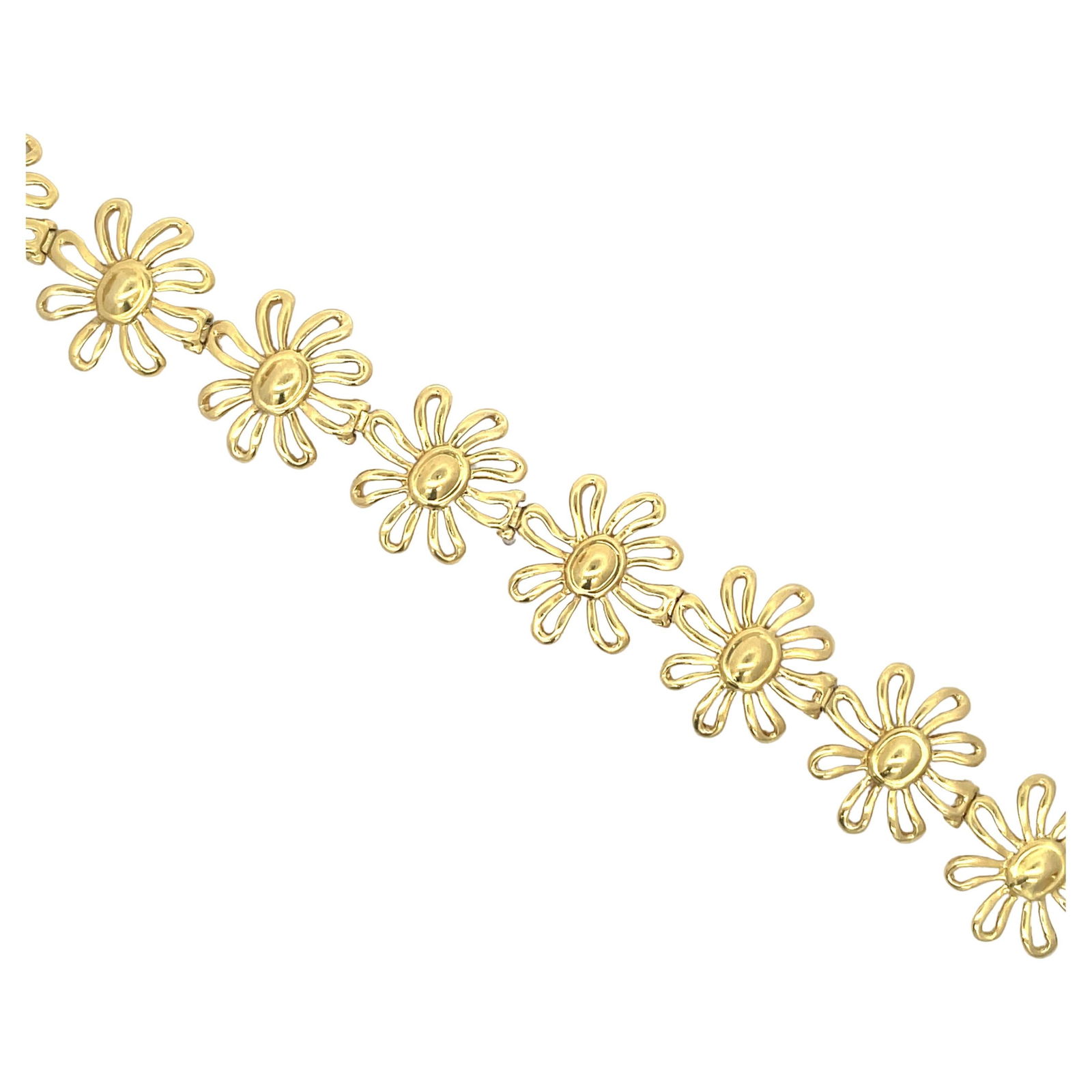Tiffany & Co. Paloma Picasso Daisy Bracelet 18K Yellow Gold 34.6g: Tiffany & Co. Paloma Picasso Daisy Bracelet 18K Yellow Gold 34.6g This exquisite Tiffany & Co. Paloma Picasso Daisy Bracelet is a stunning piece crafted from 18 karat yellow gold. Featuring a delightf