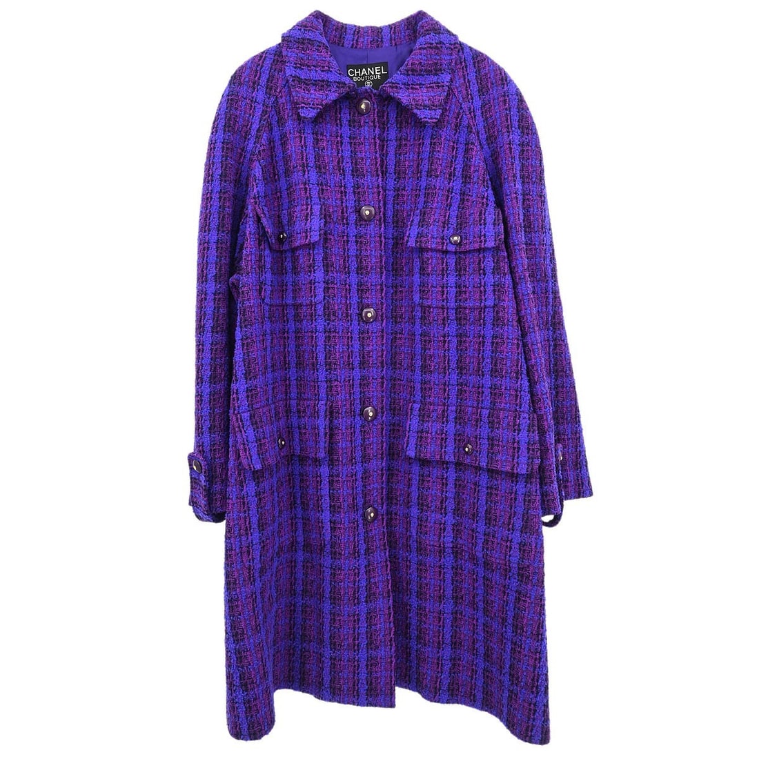 Chanel Vintage Purple Wool Blend Long Sleeve Coat 95A #42 (1 of 10)