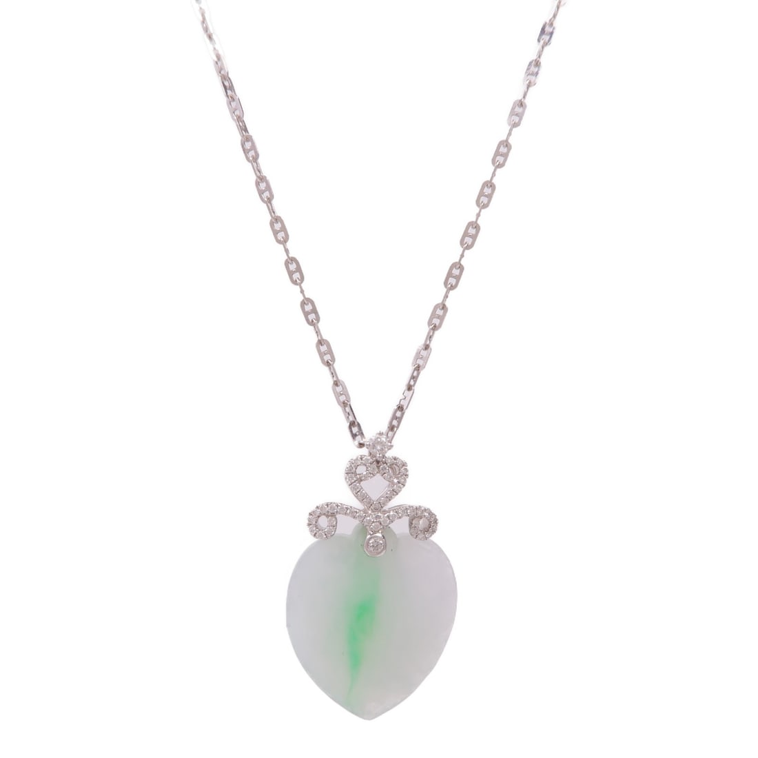 Jade Diamond Necklace in 18K White Gold by JEWELRY (1 of 8)