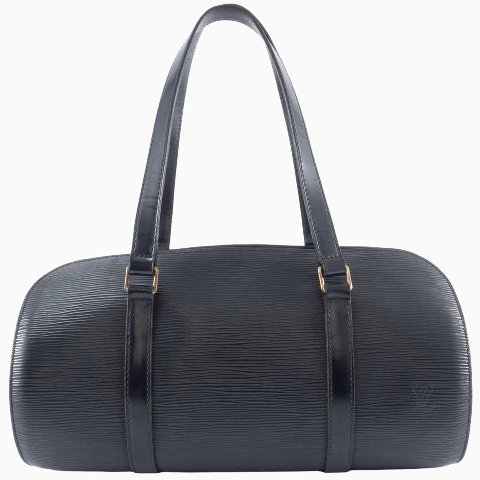 Black Leather Soufflot Bag by Louis Vuitton France: Black Leather Soufflot Bag by Louis Vuitton France The Louis Vuitton Soufflot handbag features a black leather exterior with a structured silhouette. Designed for women, this bag includes subtle hardw