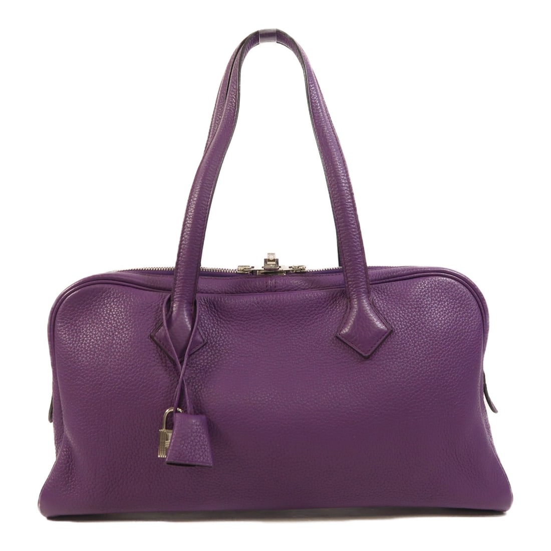 Hermes Victoria Elan 38 Clemence Leather Purple Shoulder Bag with Palladium Hardware (1 of 18)