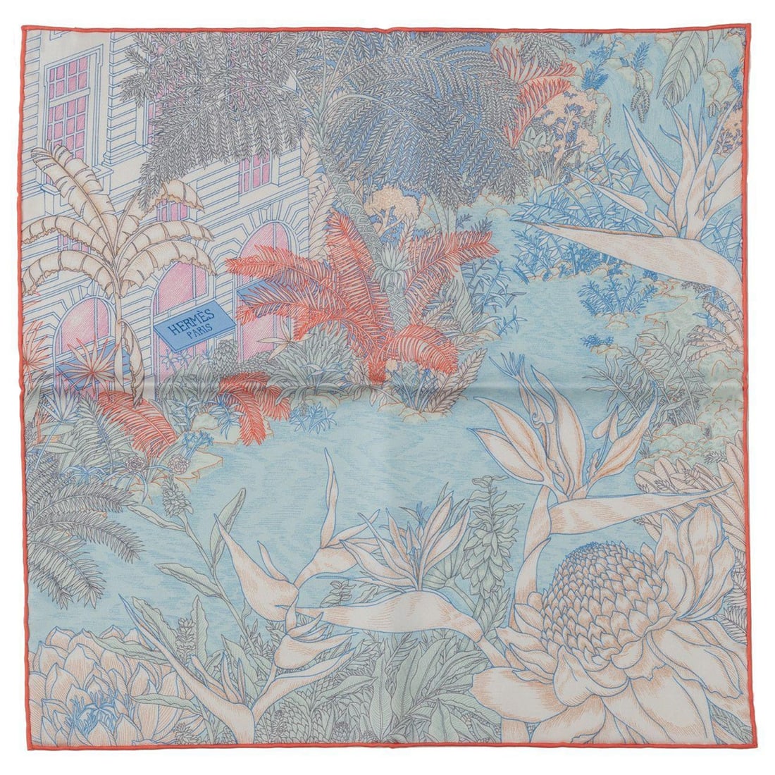 Hermes Tropical Garden Silk Gavroche Scarf New in Box: Hermes Tropical Garden Silk Gavroche Scarf New in Box This exquisite Hermes Tropical Garden Silk Gavroche is a stunning accessory that combines elegance with vibrant artistry. Crafted from luxurious s