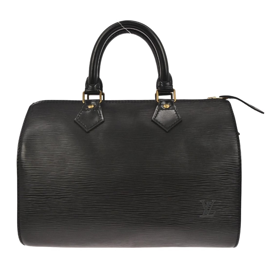 Louis Vuitton Speedy 25 Epi Leather Black Medium Satchel Bag M43012: Louis Vuitton Speedy 25 Epi Leather Black Medium Satchel Bag M43012 This Louis Vuitton Speedy 25 handbag features black Epi leather with a structured, medium-sized silhouette. Designed for casual use,
