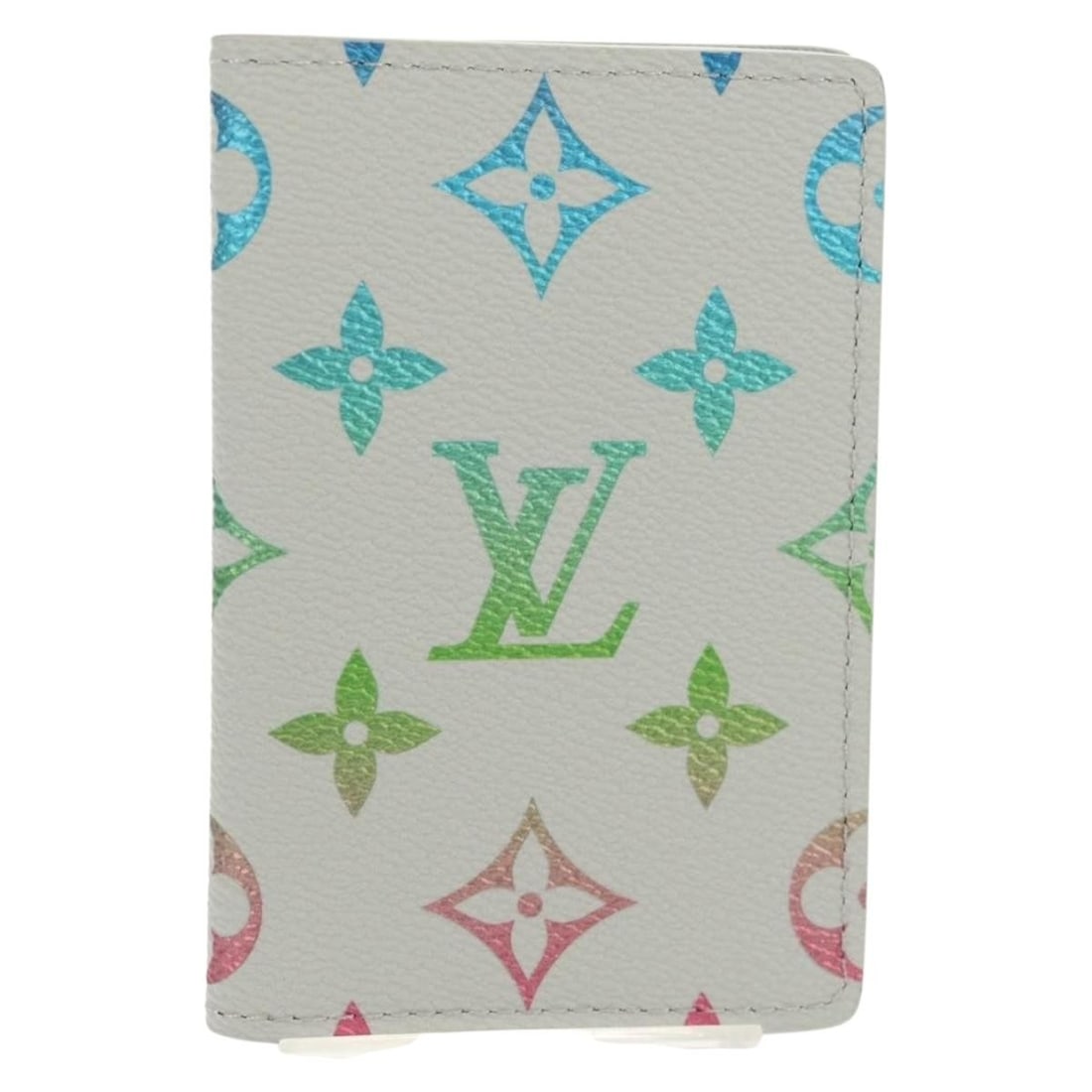 LOUIS VUITTON Multicolor Card Case M13910 Gray Canvas Auth: LOUIS VUITTON Multicolor Card Case M13910 Gray Canvas Auth Elevate your organization style with this Louis Vuitton Multicolor Organizer De Poch Card Case in a sophisticated gray hue. Crafted from dura