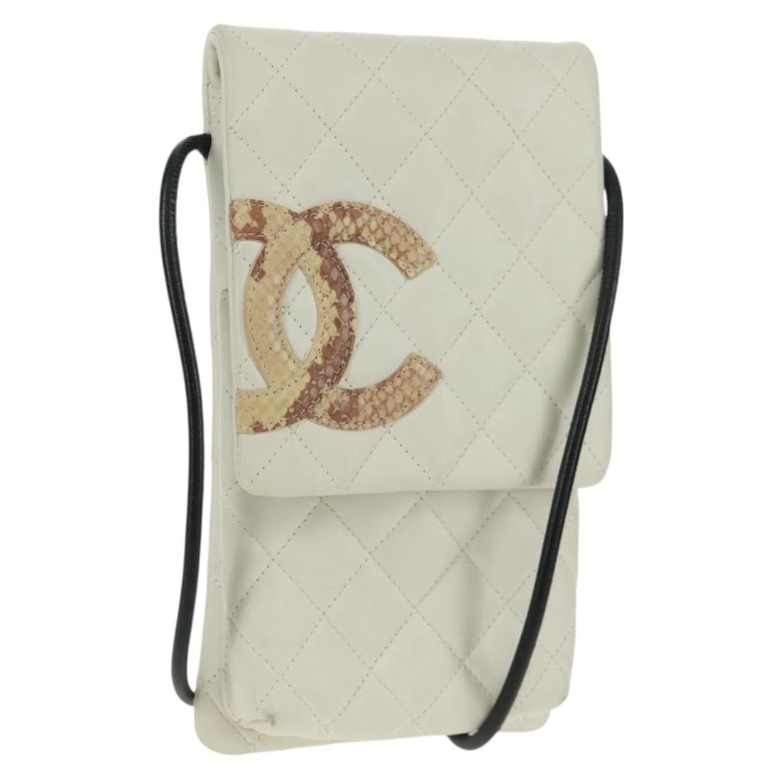 White Leather Cambon Line Shoulder Bag by CHANEL with Silver CC Logo: White Leather Cambon Line Shoulder Bag by CHANEL with Silver CC Logo This CHANEL Matelasse Cambon Line shoulder bag features a white and silver leather exterior with signature CC detailing. Crafted in