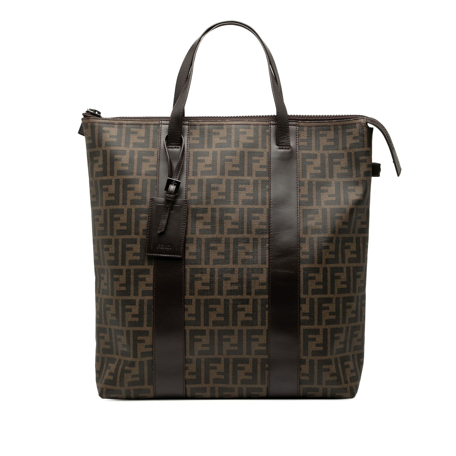 Coated Canvas Fendi Zucca Spalmati Tote Bag with Leather Trim (1 of 7)