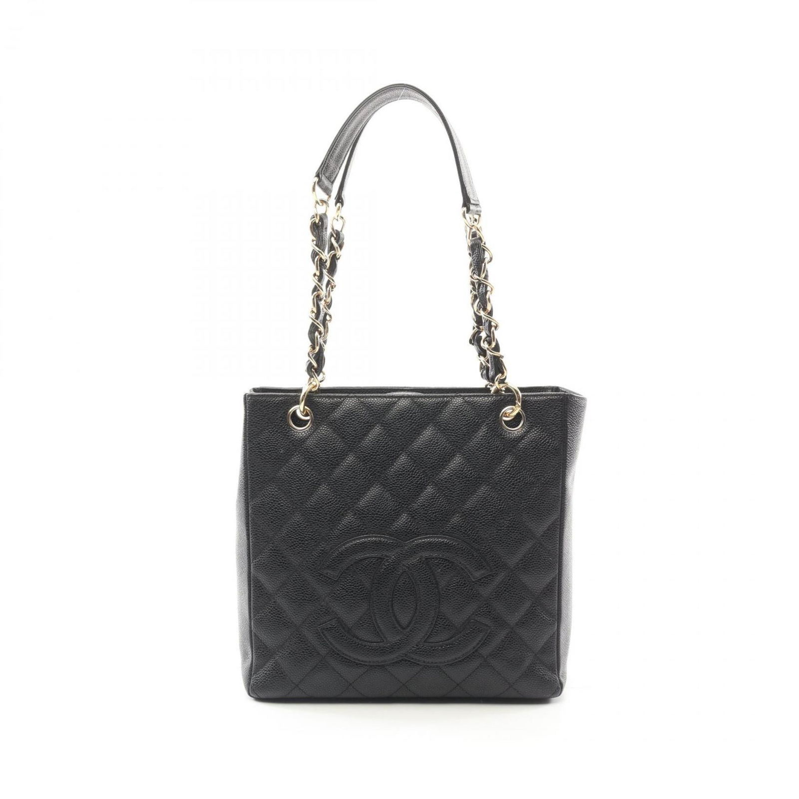 Chanel PST Petite Shopping Tote Black Leather Handbag 24cm: Chanel PST Petite Shopping Tote Black Leather Handbag 24cm This Chanel PST (Petite Shopping Tote) is crafted from black leather and features a classic, structured silhouette. Designed for women, this