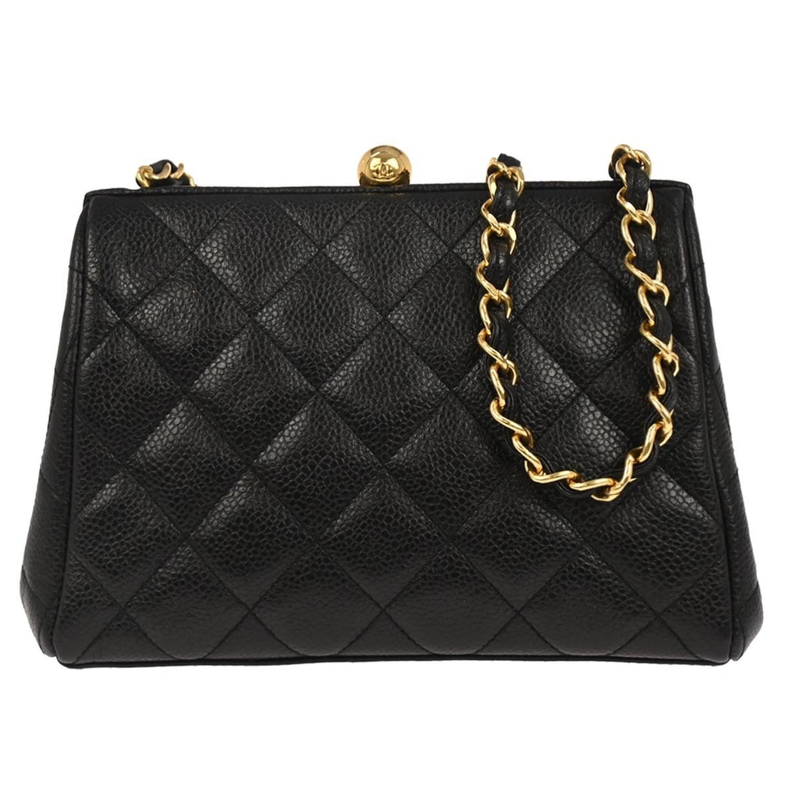 Small Chanel Black Leather Shoulder Bag with Strap: Small Chanel Black Leather Shoulder Bag with Strap This Chanel shoulder bag is crafted from black calfskin leather with a small, compact silhouette. Featuring a shoulder strap and a classic design, it