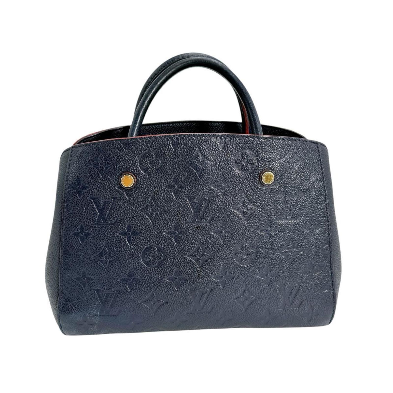Louis Vuitton Montaigne Navy Leather Handbag 20cm x 26cm (1 of 17)