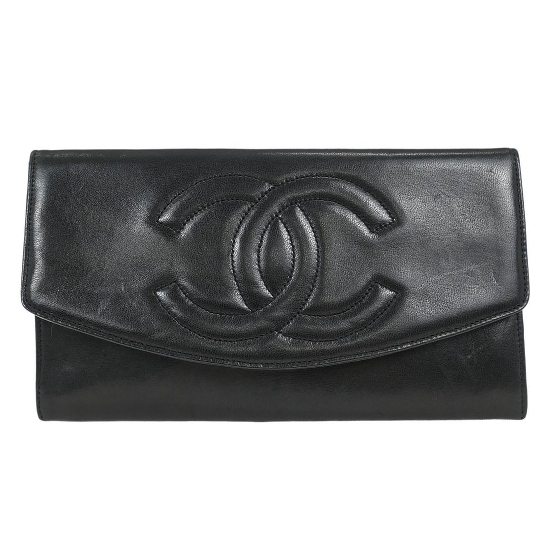 Chanel Black Lambskin Vintage Long Wallet Purse (1 of 7)