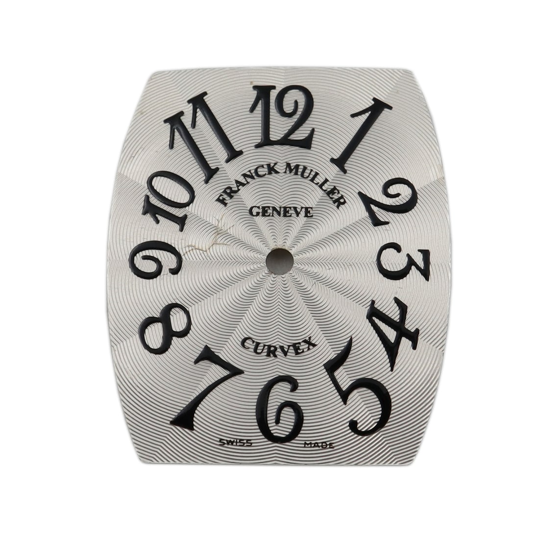 Franck Muller Cintree Curvex Silver Dial 20 x 24 mm: Franck Muller Cintree Curvex Silver Dial 20 x 24 mm This is a pre-owned Franck Muller Cintree Curvex dial, designed specifically for Franck Muller Cintree Curvex watch models. The dial features a clas
