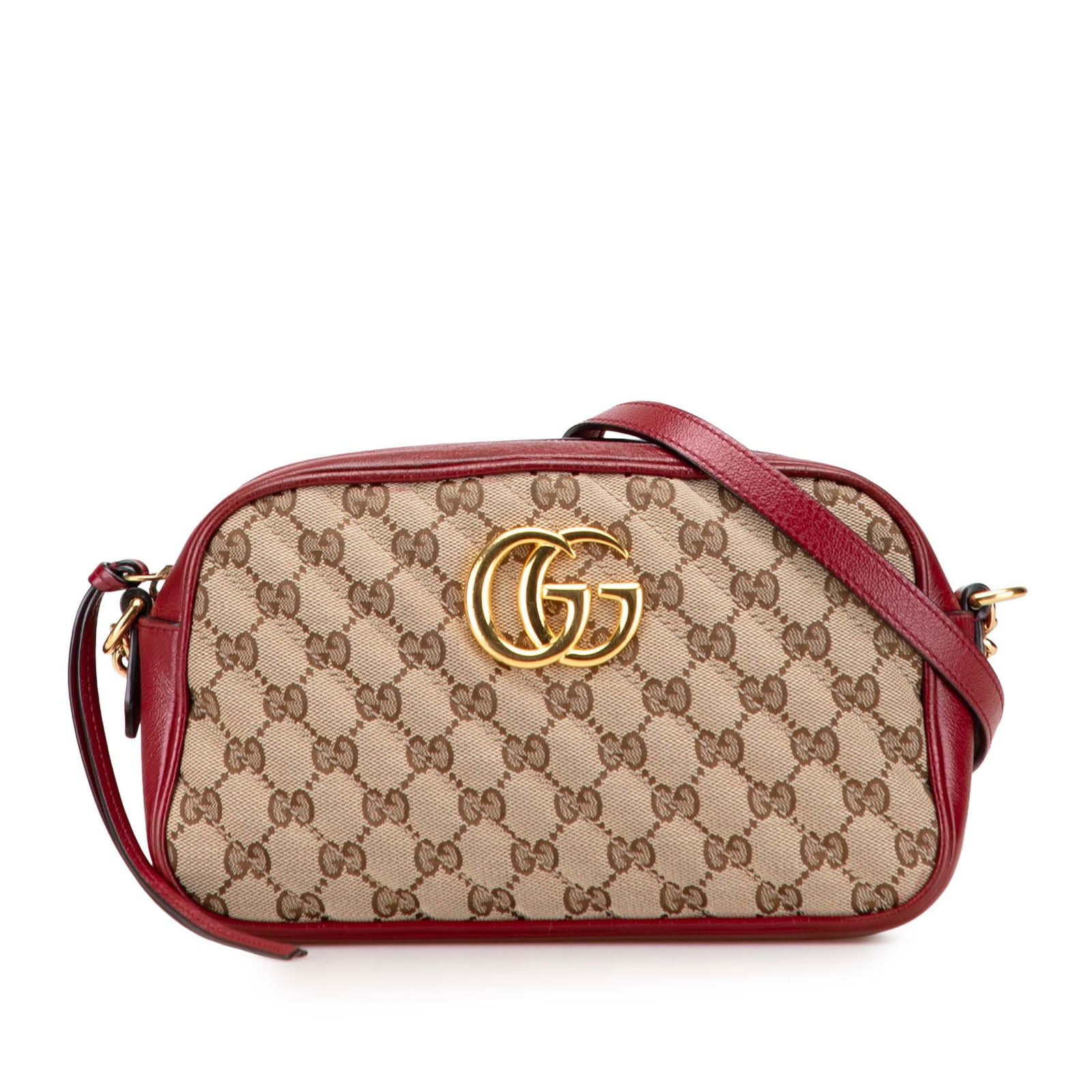 Gucci Small GG Marmont Matelasse Canvas Leather Crossbody Bag Brown: Gucci Small GG Marmont Matelasse Canvas Leather Crossbody Bag Brown Elevate your accessory collection with the Gucci Small GG Marmont Matelasse Canvas Crossbody. This stylish crossbody bag features a