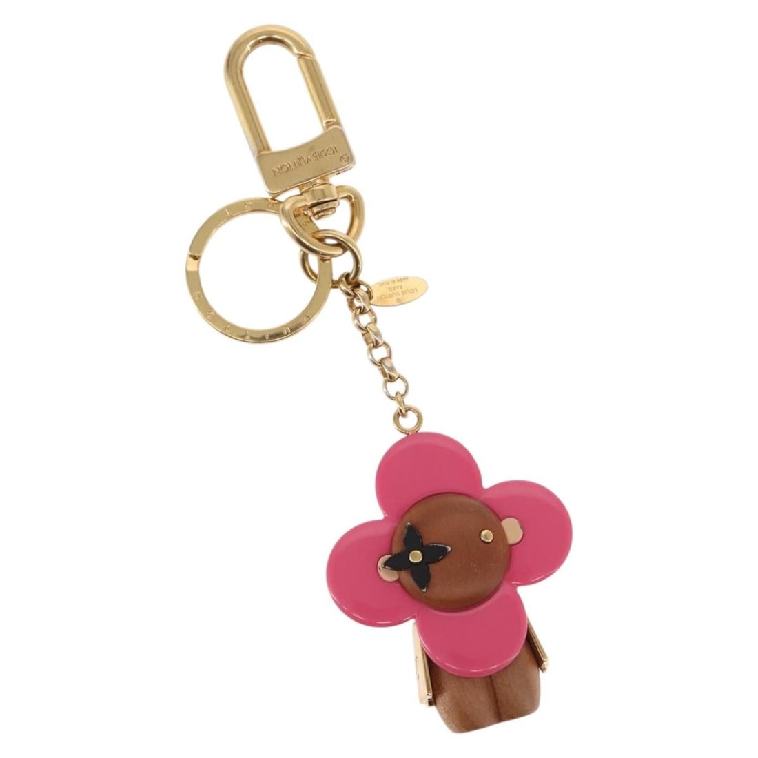 LOUIS VUITTON Pink Metal Porte Cre Vivienne Charm M67298 with Dust Bag: LOUIS VUITTON Pink Metal Porte Cre Vivienne Charm M67298 with Dust Bag Enhance your accessory collection with this authentic Louis Vuitton Porte Cre Vivienne Charm. Crafted from durable metal, this ch