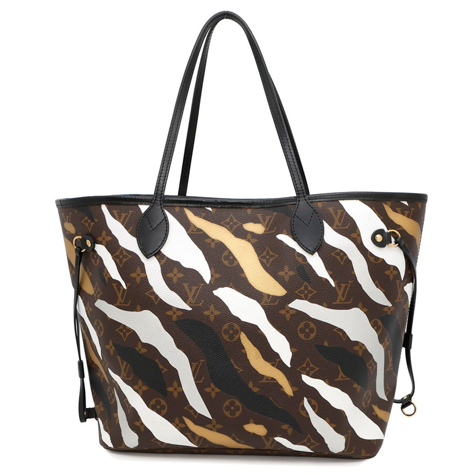 Neverfull MM Tote Bag by Louis Vuitton in Brown Canvas: Neverfull MM Tote Bag by Louis Vuitton in Brown Canvas This Louis Vuitton Neverfull MM tote features a brown canvas exterior and is designed for women. The bag is crafted in France and showcases the b