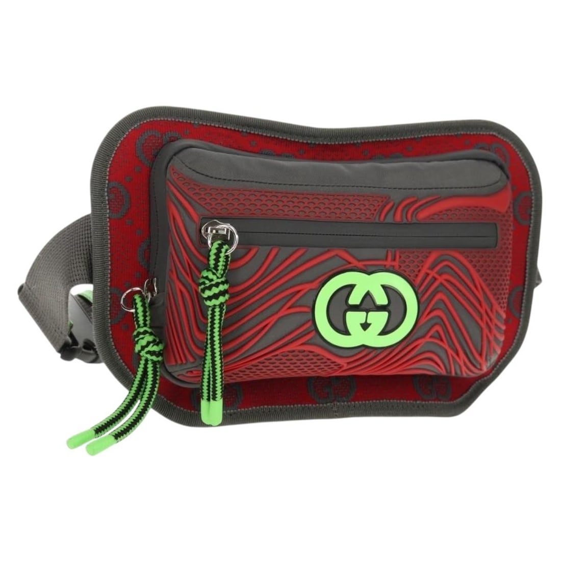 GUCCI GG Canvas Waist Bag Gray Silver Nylon 752102 Authentic: GUCCI GG Canvas Waist Bag Gray Silver Nylon 752102 Authentic This GUCCI GG Canvas Waist Bag combines style with functionality, crafted from durable nylon in a sophisticated gray and silver color schem