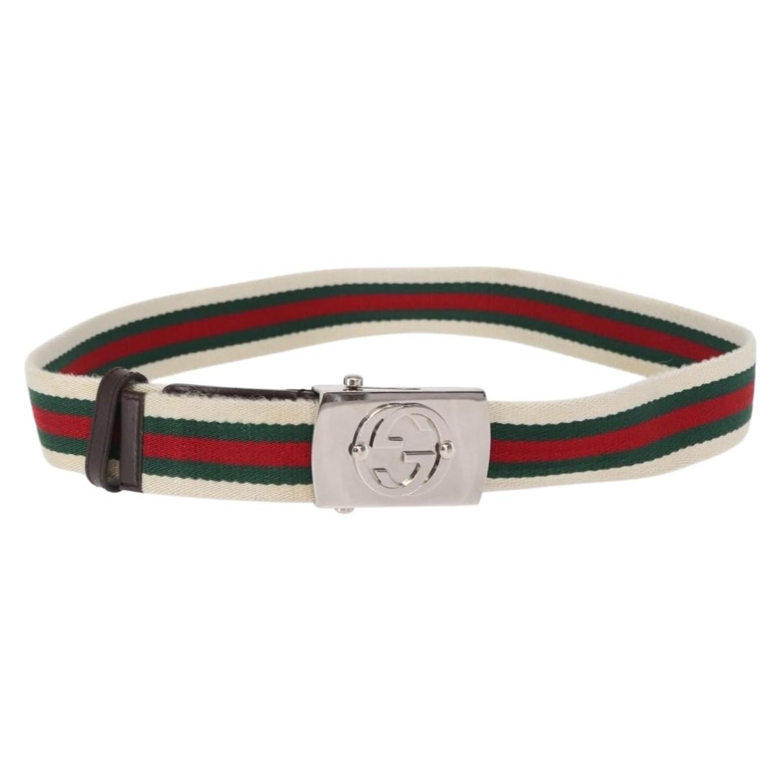 GUCCI Web Sherry Line Canvas Belt Red Green 36.6in Authentic: GUCCI Web Sherry Line Canvas Belt Red Green 36.6in Authentic Introducing the GUCCI Web Sherry Line Belt, crafted in Italy from durable canvas. This stylish belt showcases a vibrant red and green color