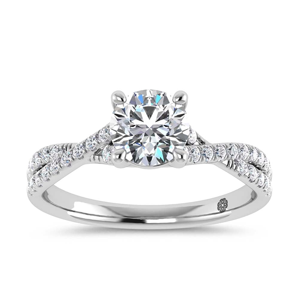 10K White Gold Lab Grown Diamond 1 1/4 Ct.Tw. Engagement Ring: 10K White Gold Lab Grown Diamond 1 1/4 Ct.Tw. Engagement Ring This elegant diamond engagement ring crafted in 10k White gold, features a Round -cut center stone of 1 ct that creates a stunning sparkle