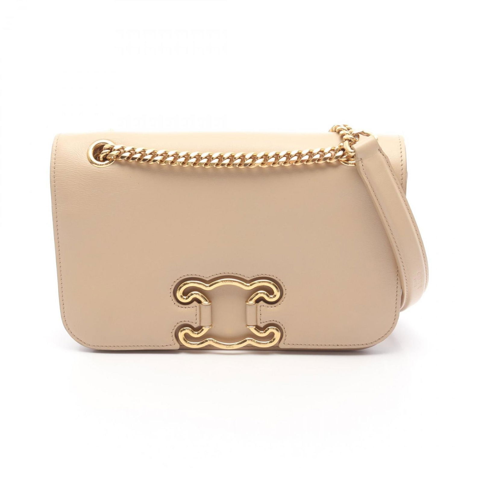 Beige Leather Triomphe Bag by Celine France 15cm x 23cm x 5cm (1 of 1)
