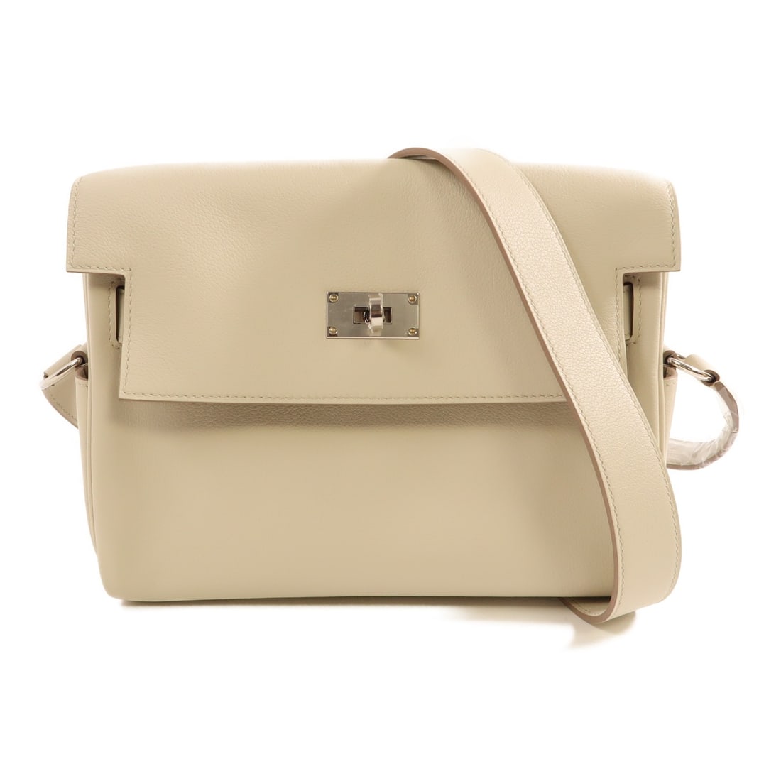 Hermes Kelly Messenger PM Beton Evercolor Leather Shoulder Bag with Palladium Hardware (1 of 14)