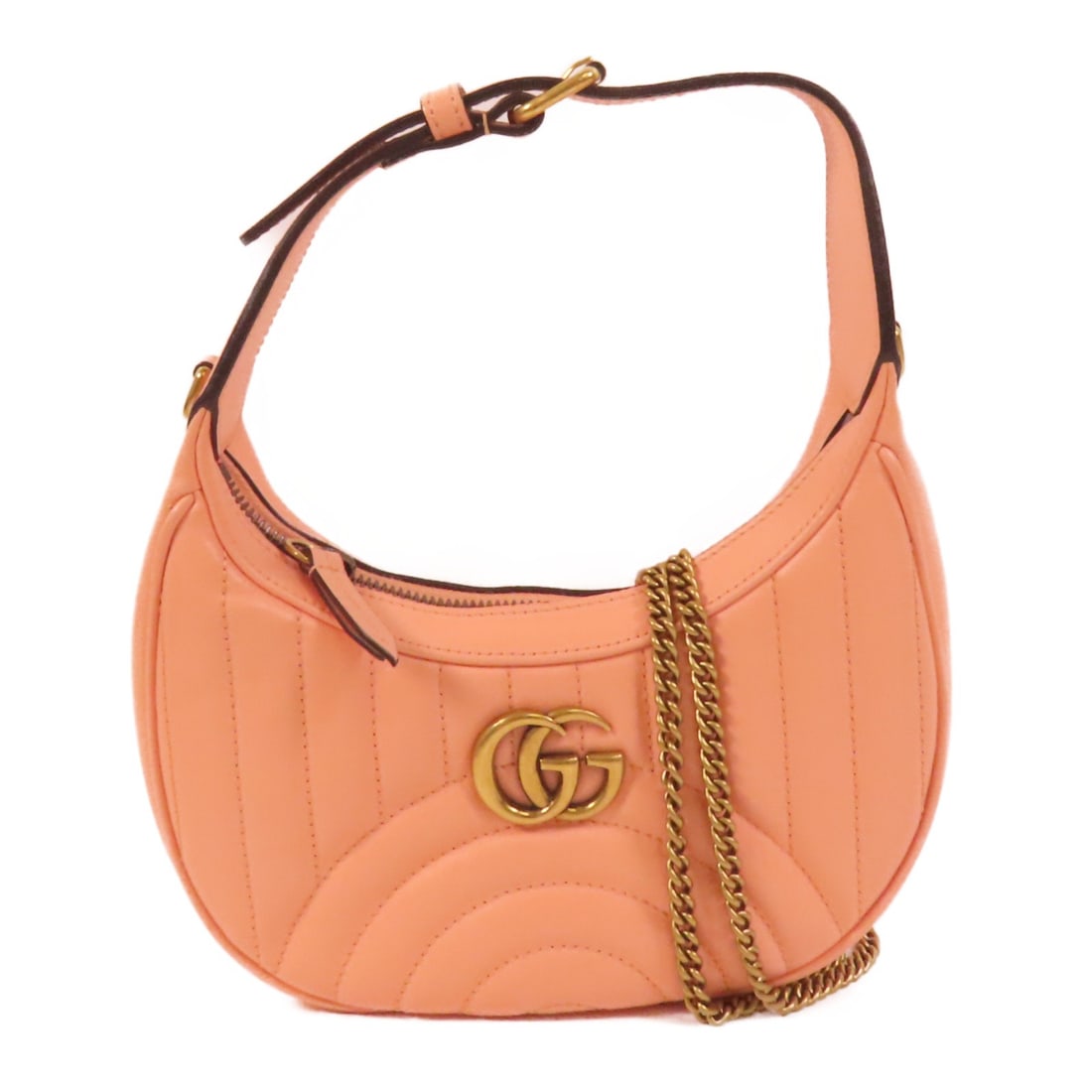 Gucci GG Marmont Orange Calfskin Half Moon 2way Shoulder Bag with Gold Hardware (1 of 13)